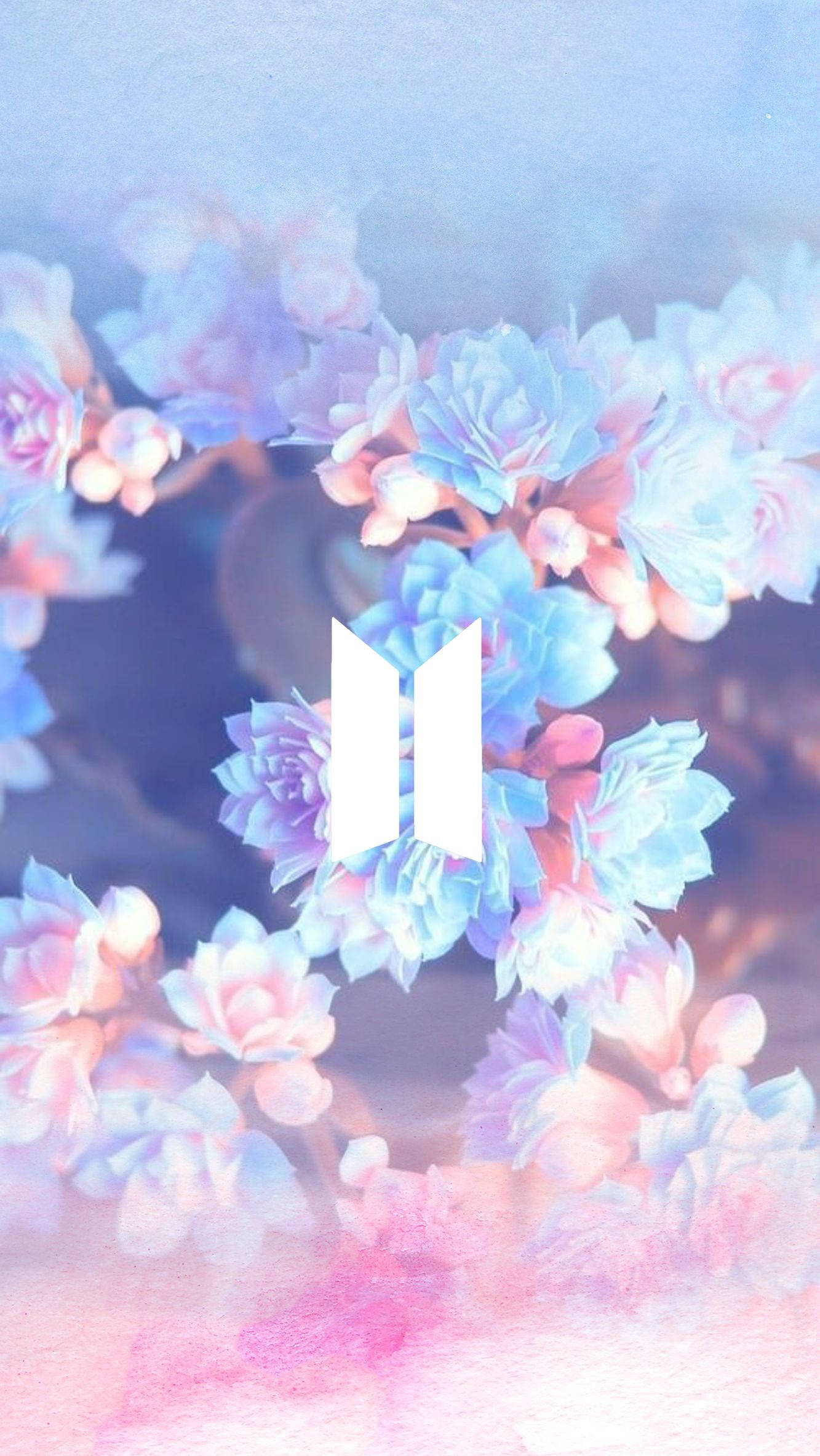 Çiçekli BTS Logosu Duvar Kağıdı