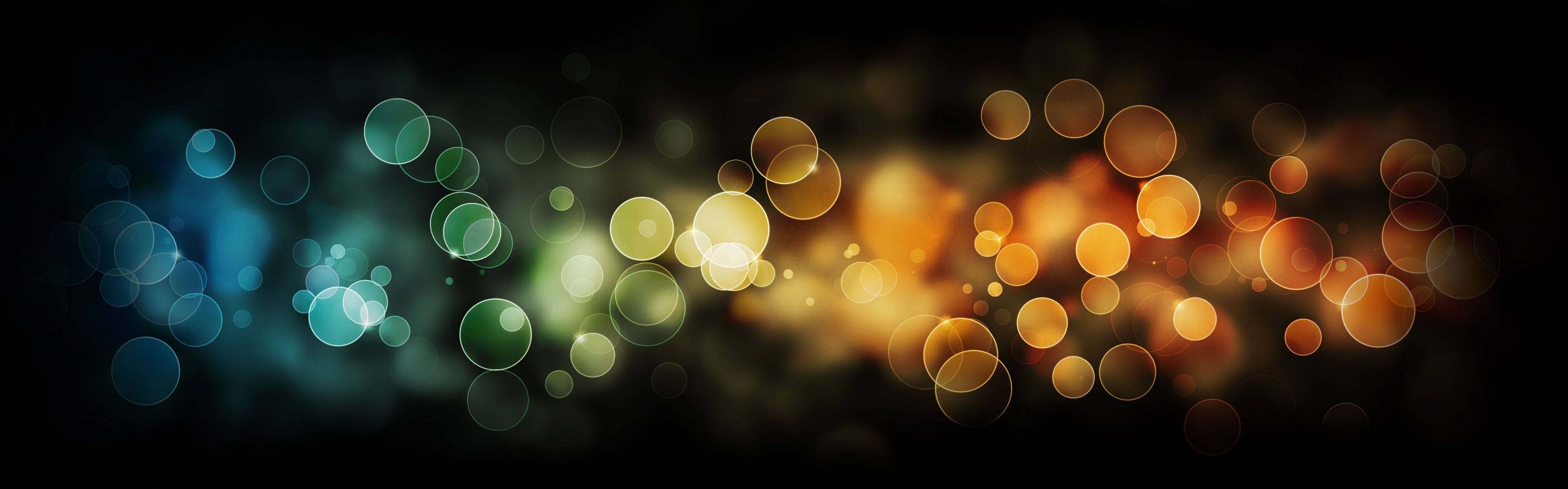 Çift Monitör Bokeh Baloncukları Duvar Kağıdı