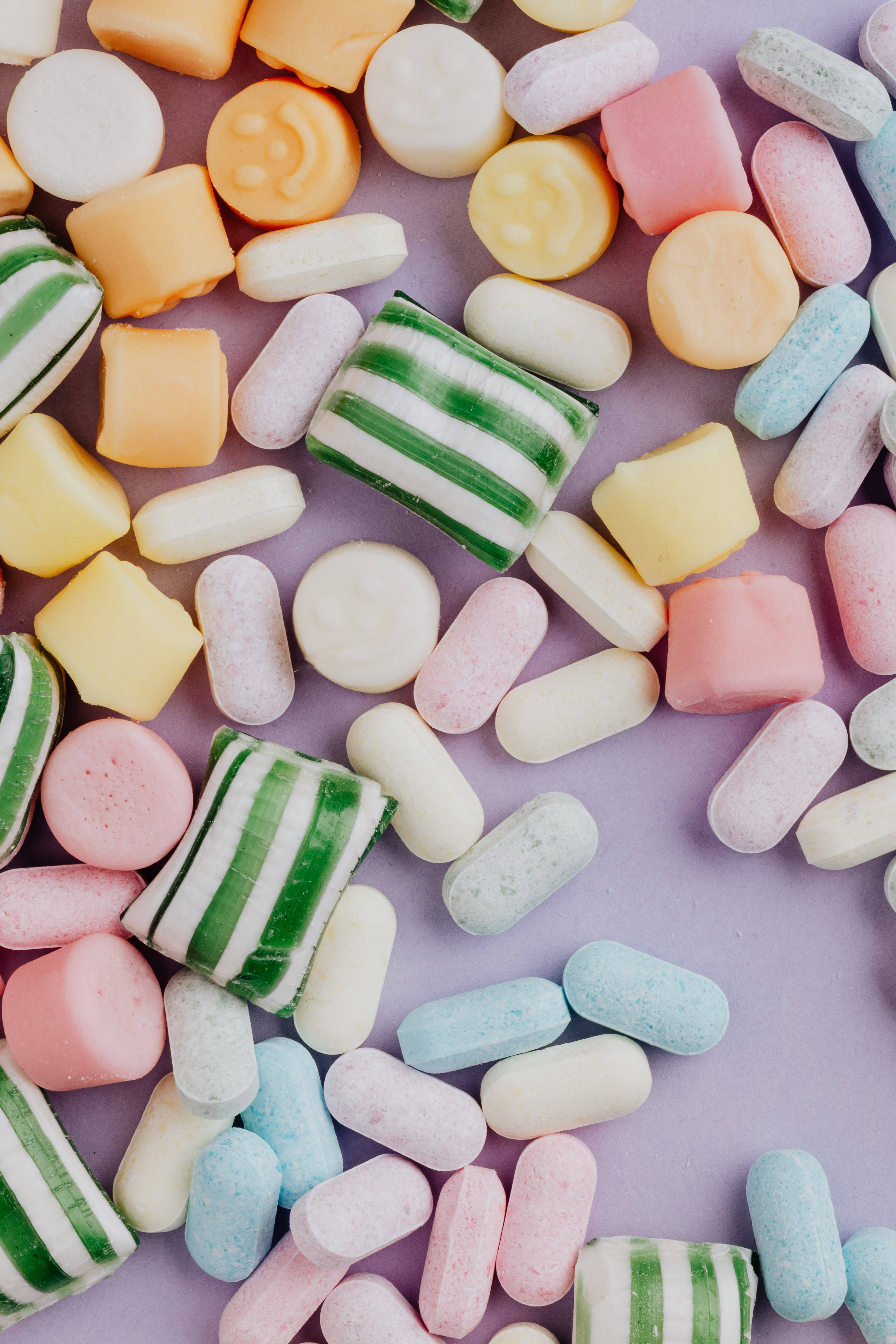 Çiğnenebilir Pastel Şekerler Duvar Kağıdı