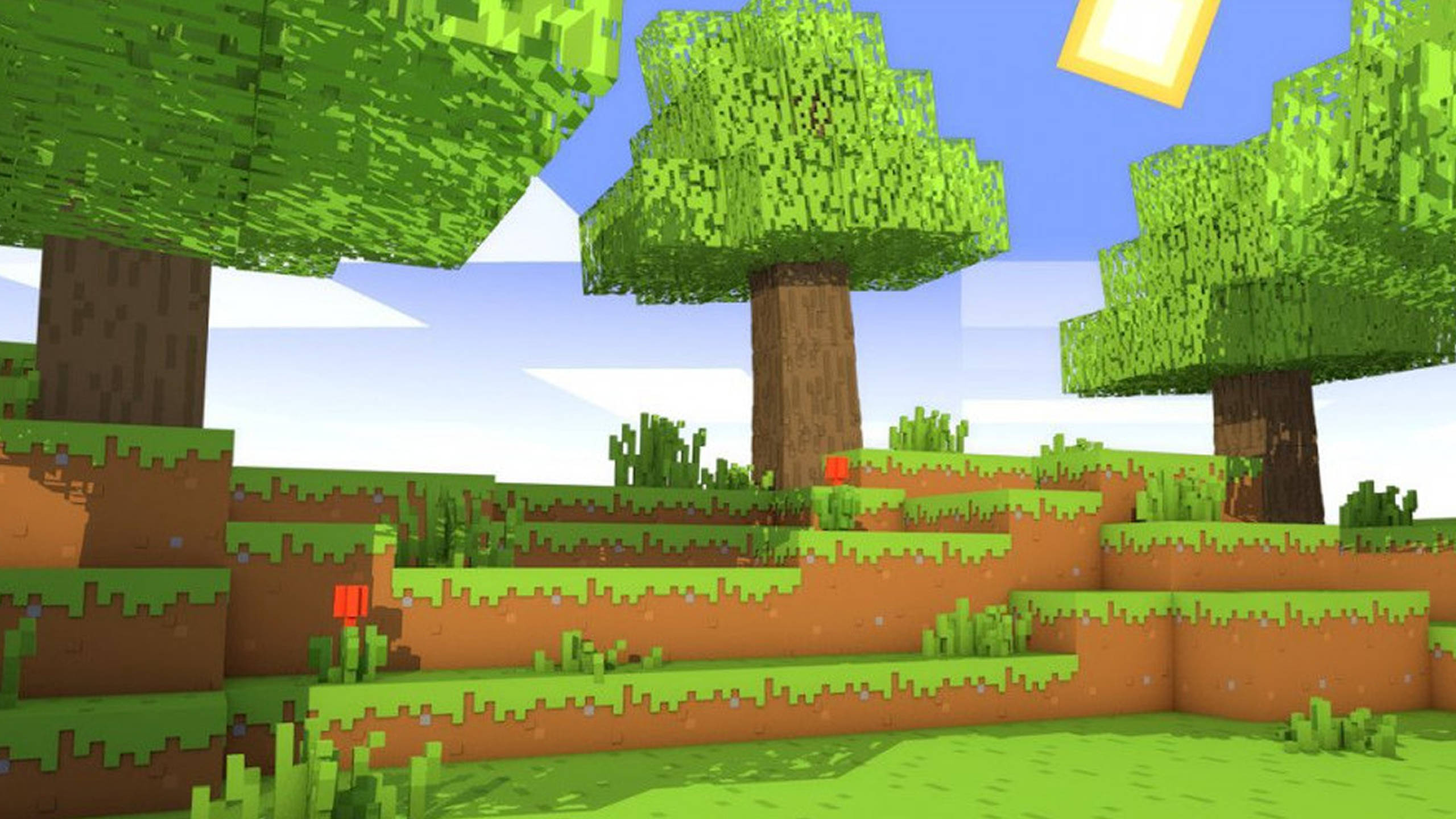 Çimen ve Ağaçlar 2560x1440 Minecraft Duvar Kağıdı
