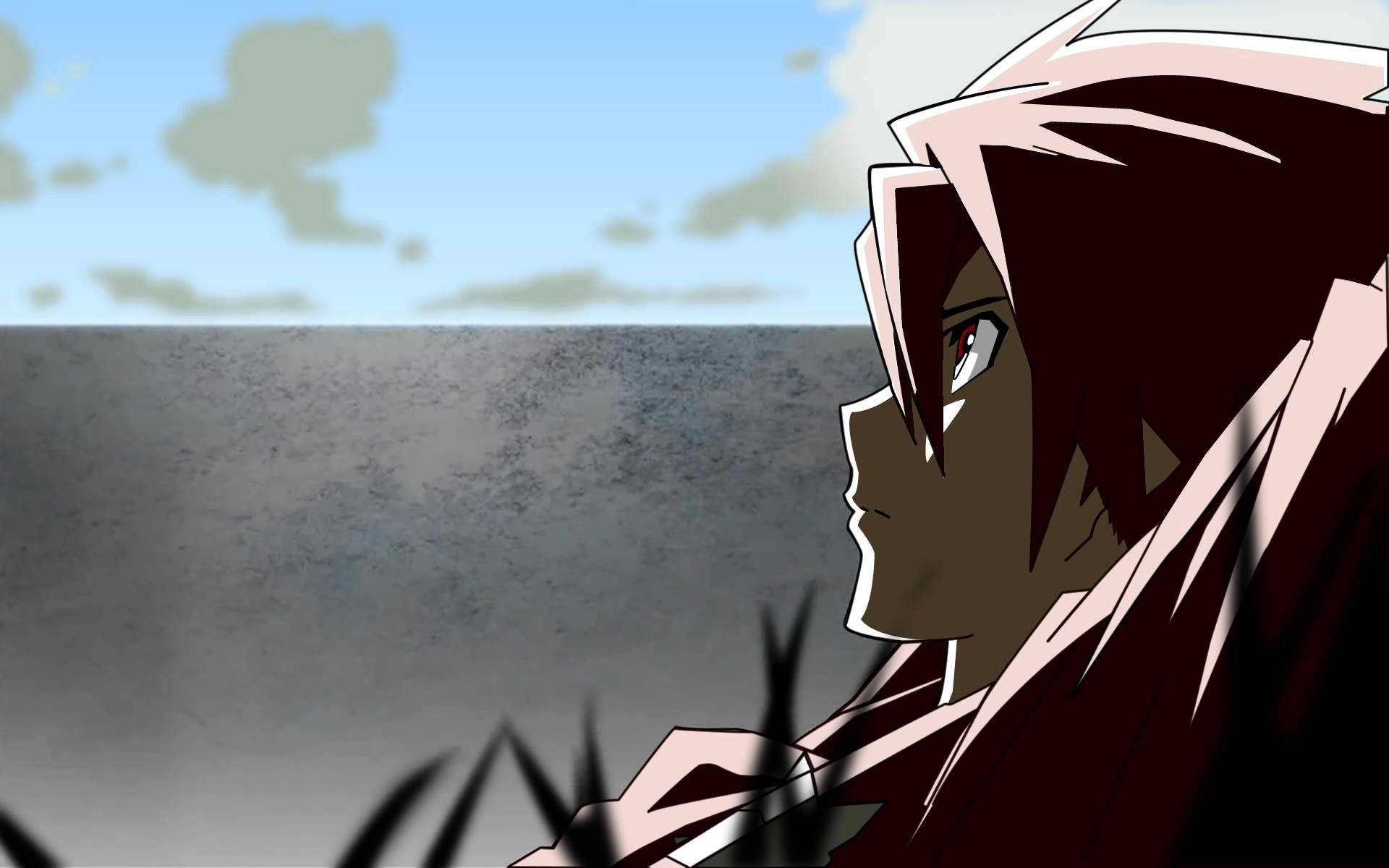Çimenlerde Uzanan Bir Anime Kızı Duvar Kağıdı