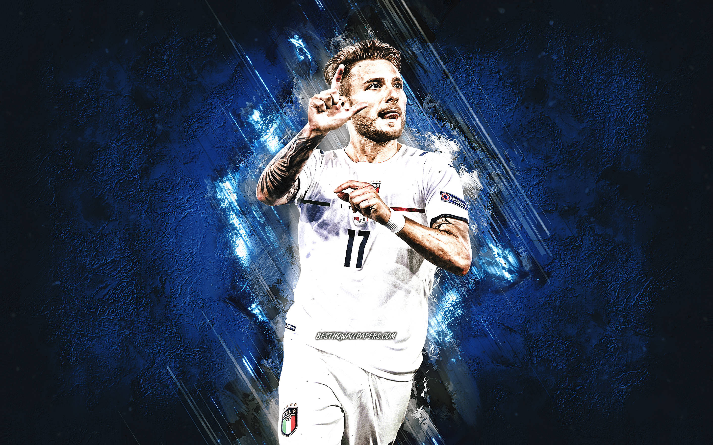 Ciro Immobile'nin oyuna odaklanmış yakın çekimi Duvar Kağıdı