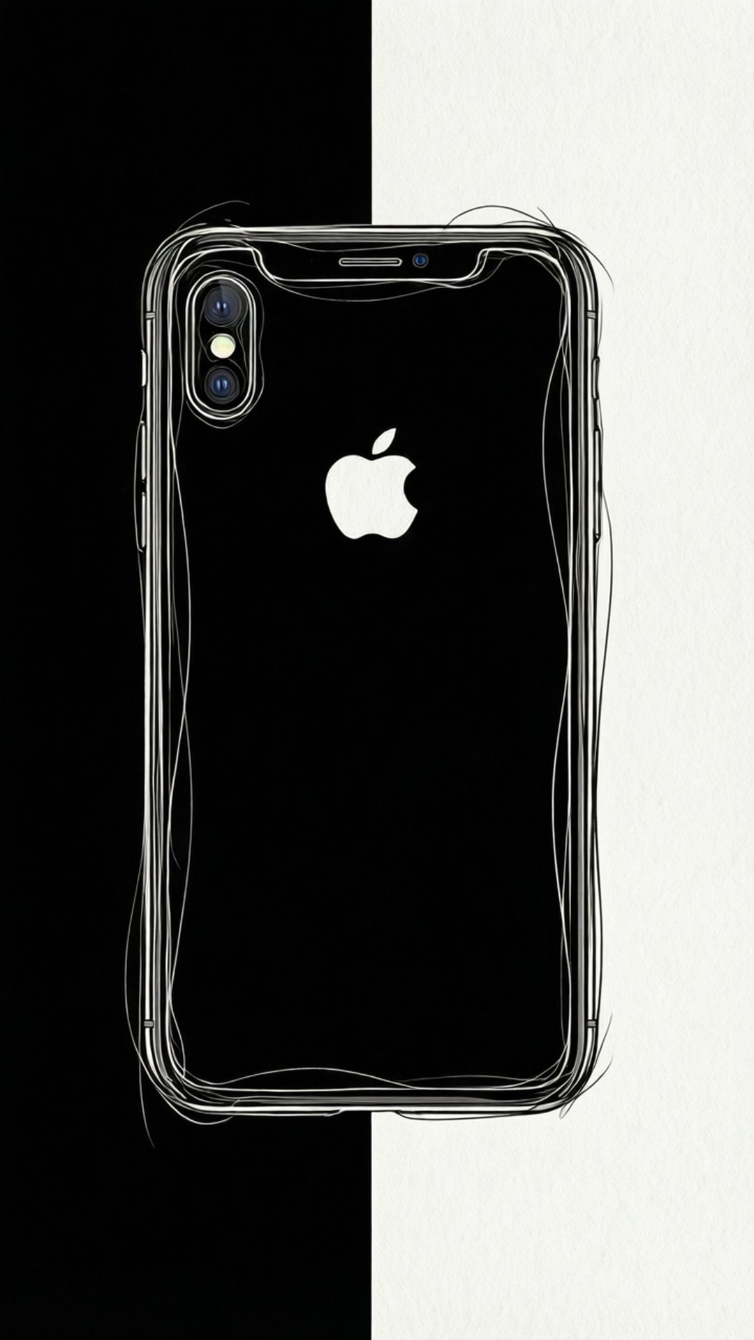Çizgi Sanatı iPhone XR Duvar Kağıdı