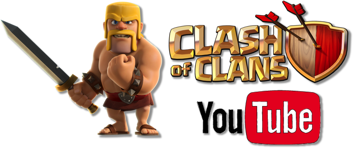 Clash of Clans Logosu, Karakter ve YouTube Simgesi Duvar Kağıdı