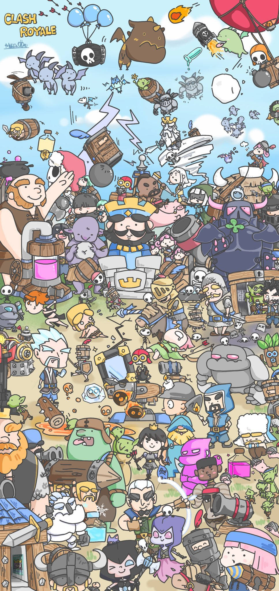 Clash Royale Karikatür Çizimi Duvar Kağıdı