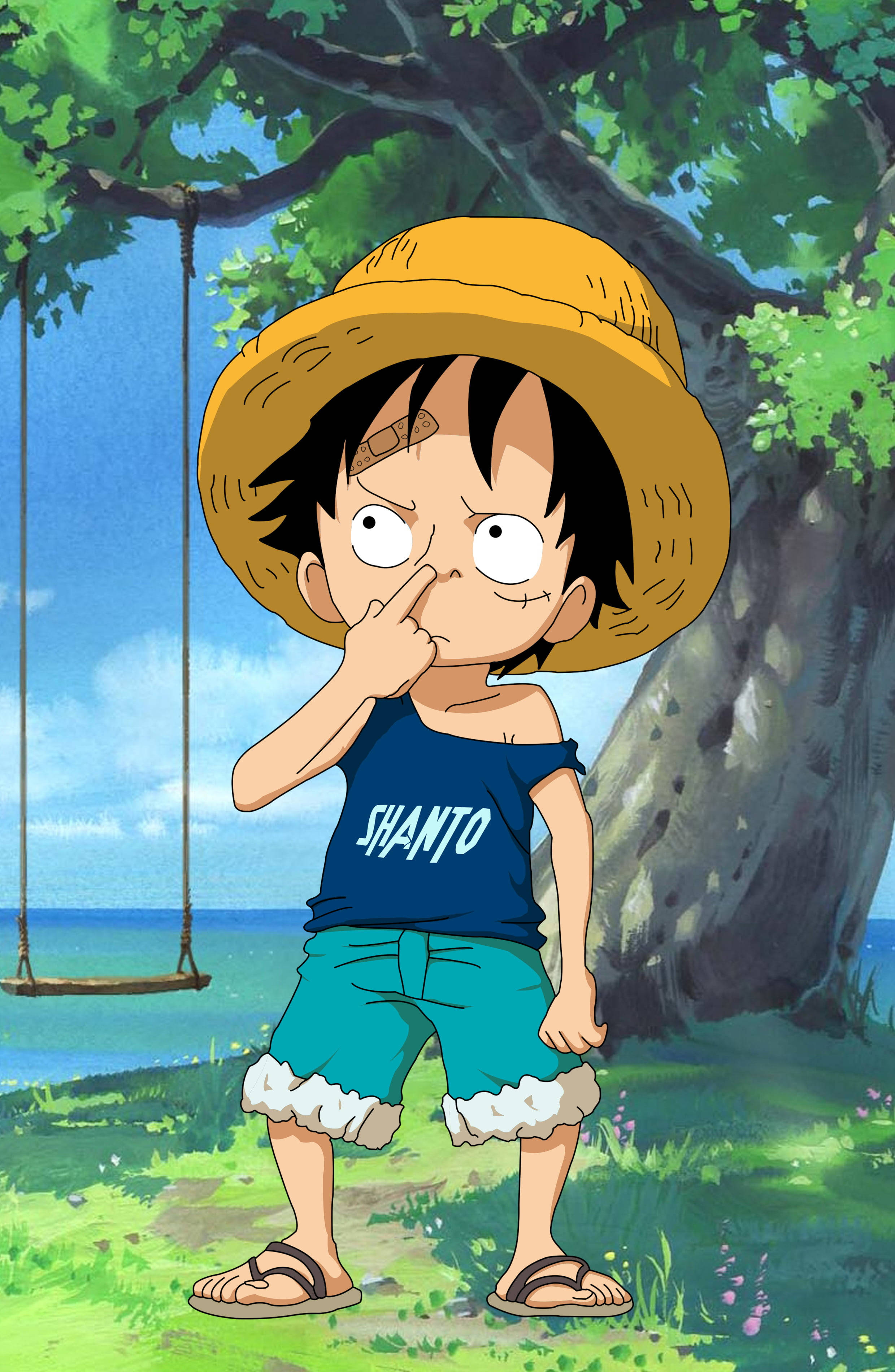 Çocuk Luffy PFP One Piece Komik Hayran Sanatı Duvar Kağıdı