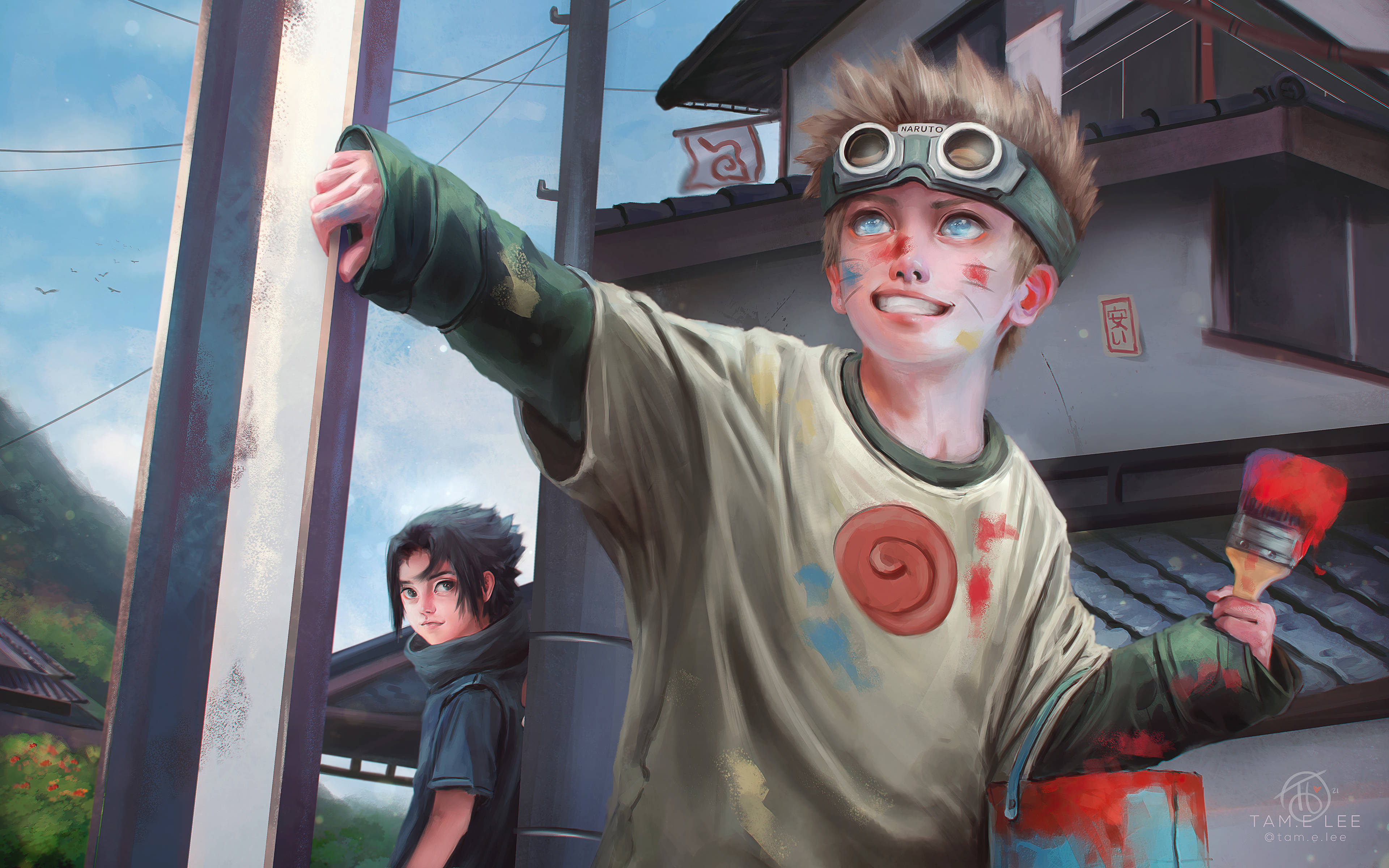 Çocukluk Arkadaşları Naruto ve Sasuke Duvar Kağıdı