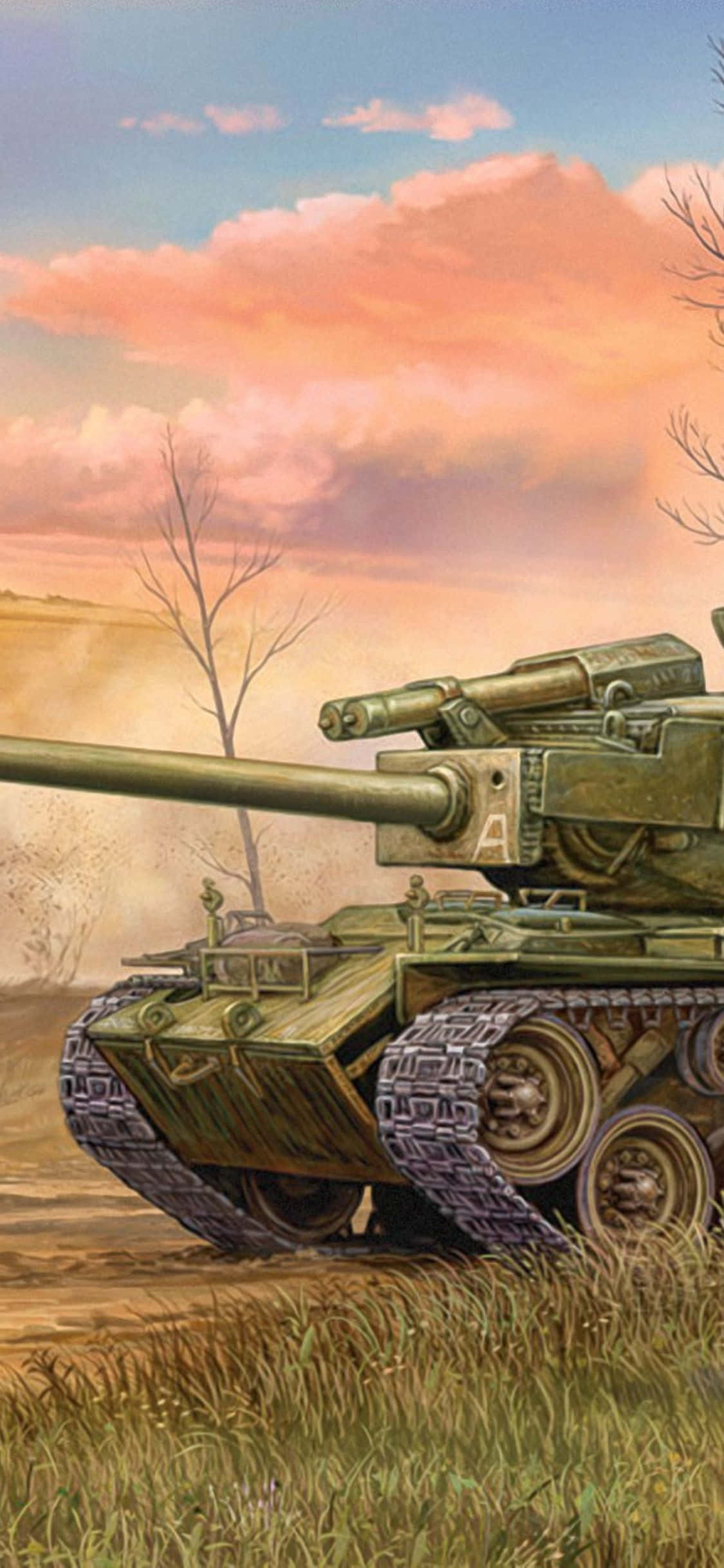 Çölde bir tank resmi Duvar Kağıdı