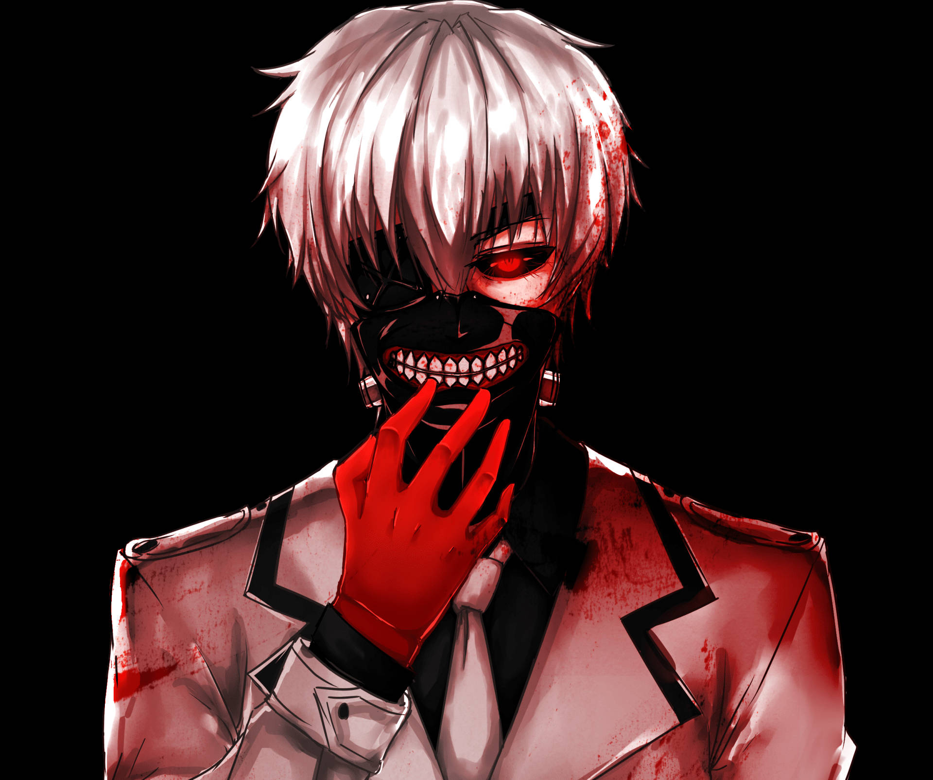 Cool Anime PFP Ken Kaneki Kanlı Grafik Sanatı Duvar Kağıdı