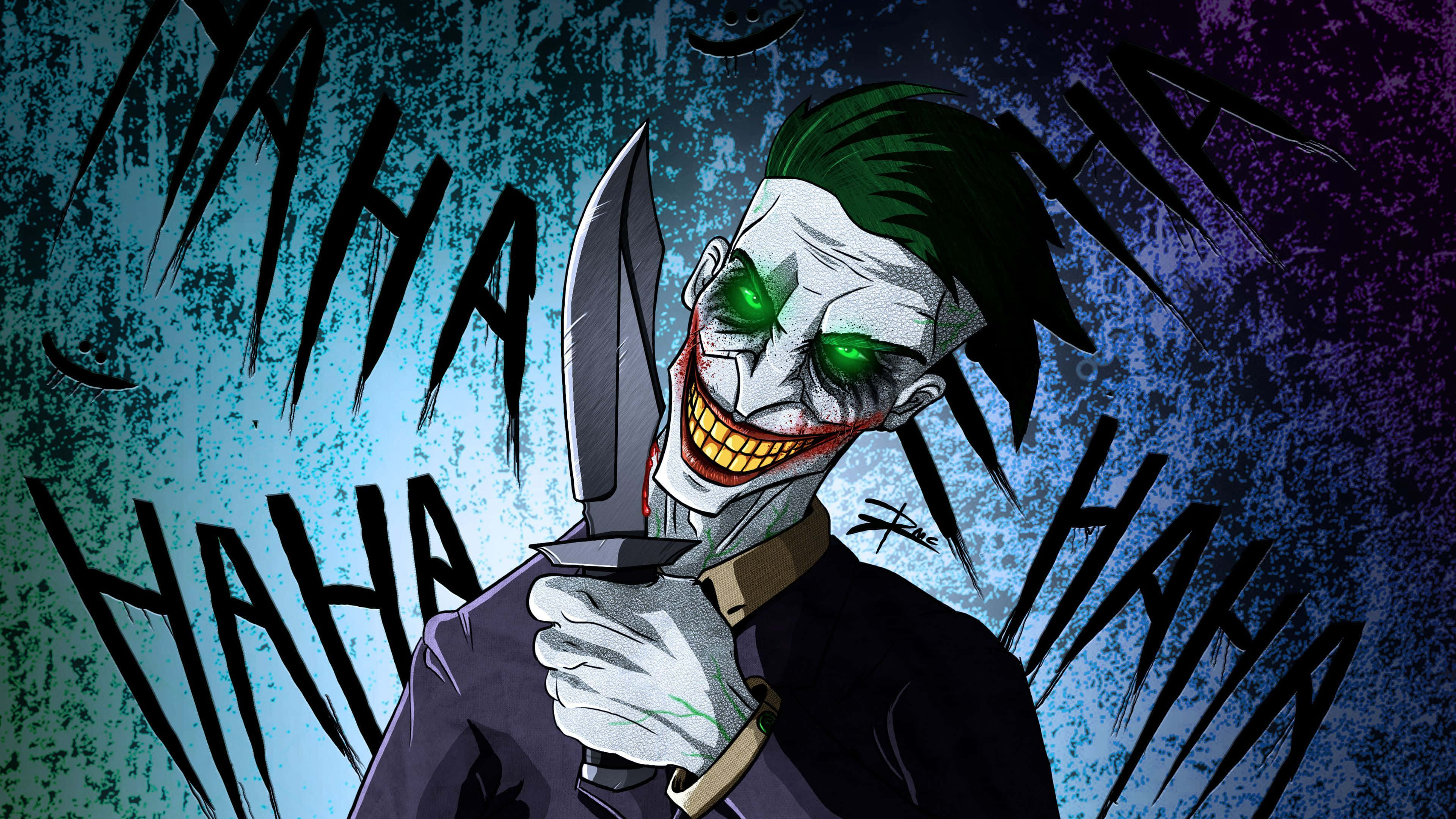 Cool Joker Bıçak Tutuyor Haha Duvar Kağıdı