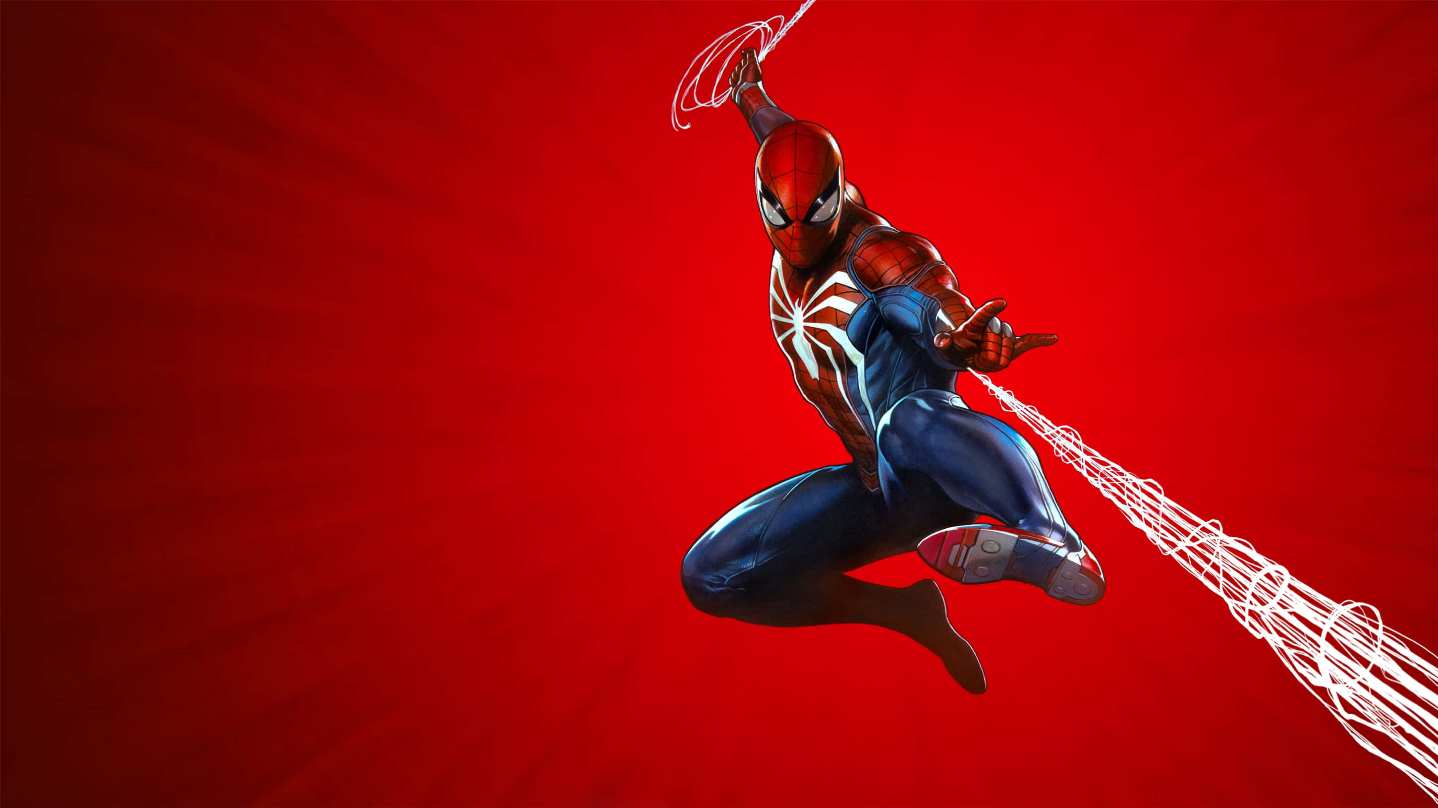 Cool PS4 Oyun Karakteri Spider-Man Ünlü Atlayış Pozu Duvar Kağıdı