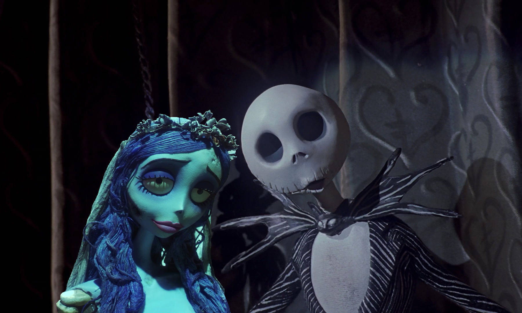 Corpse Bride ve Jack Skellington — Karanlık estetik GIF Duvar Kağıdı