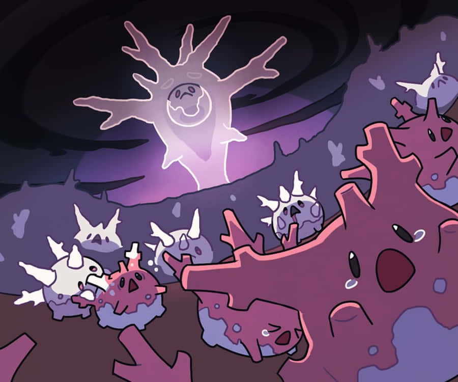 Corsola, Cursola'dan Kaçıyor Duvar Kağıdı