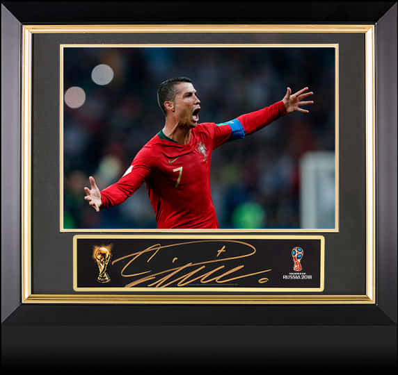 Cristiano Ronaldo Portekiz Kutlama Çerçeveli Fotoğraf Duvar Kağıdı