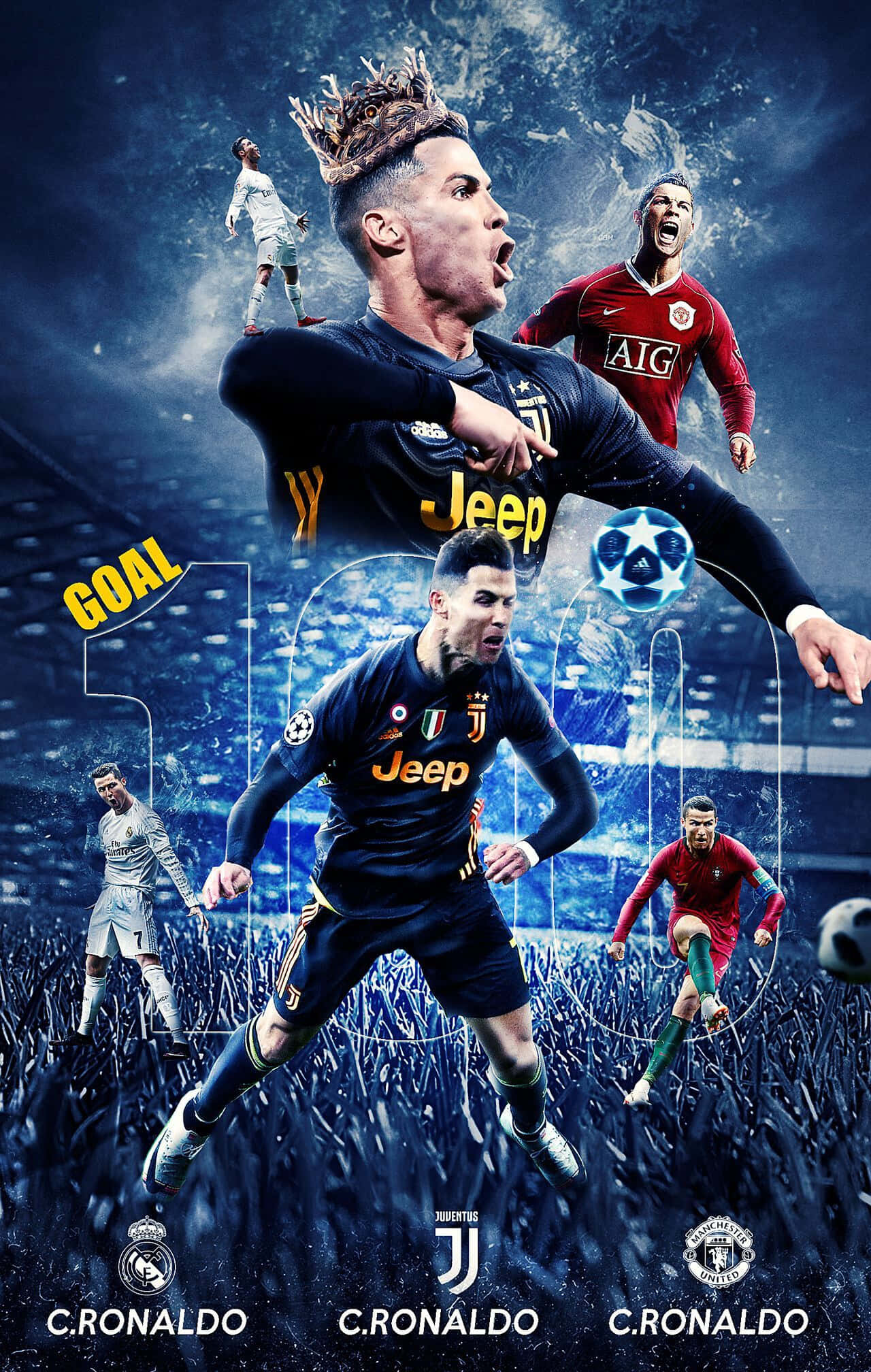 Cristiano Ronaldo sahada aksiyonda Duvar Kağıdı