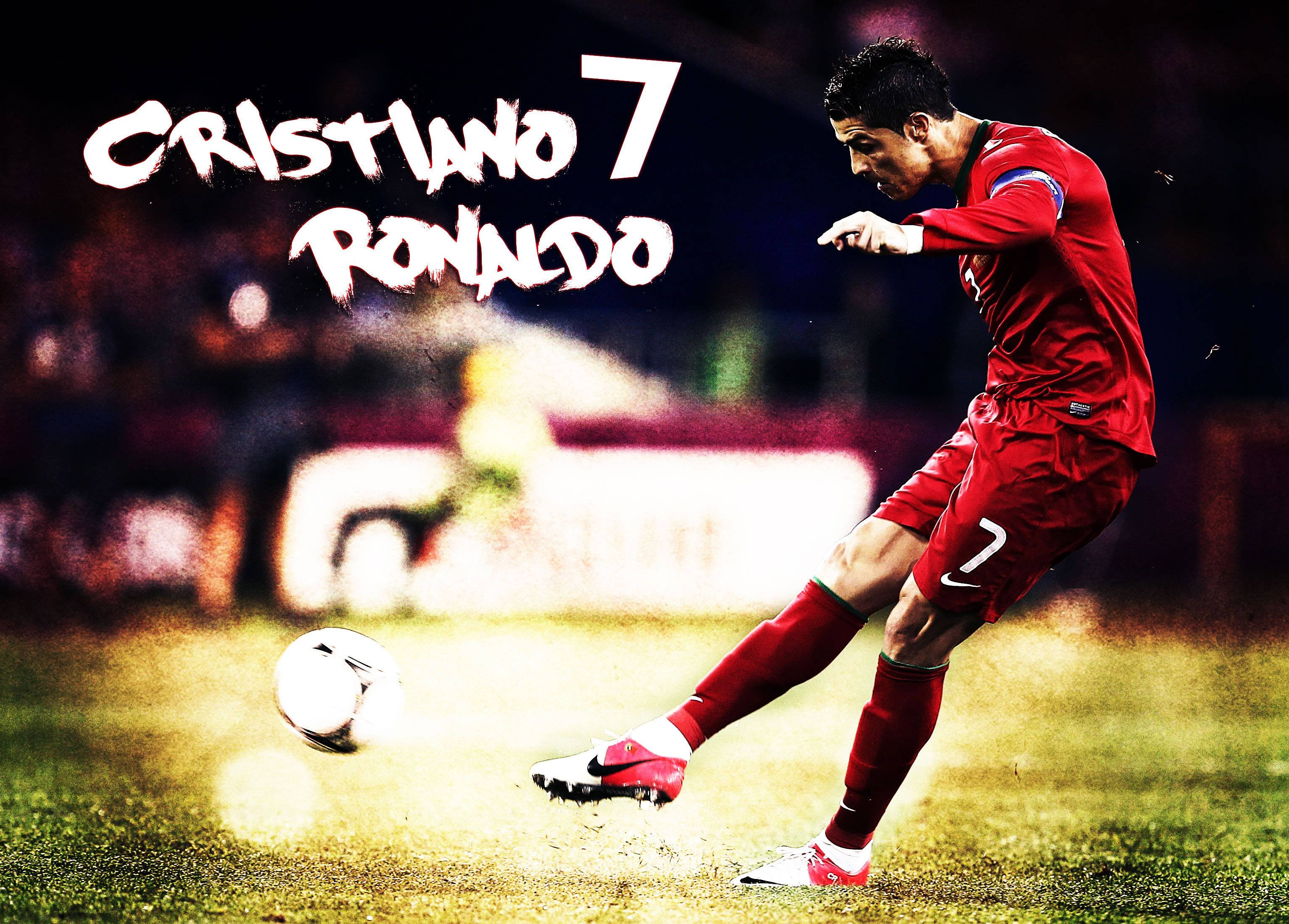 Cristiano Ronaldo Soğuk Orta Vuruş Grafik Sanatı Duvar Kağıdı