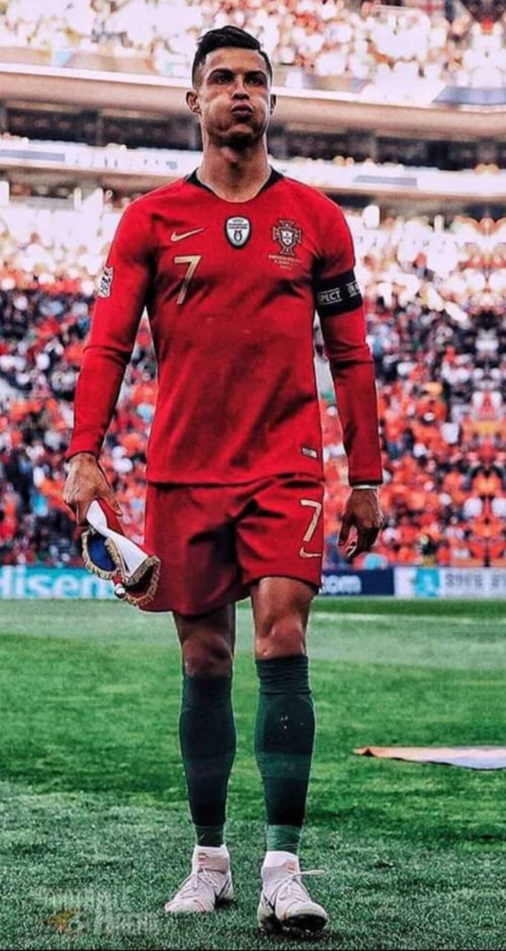 Cristiano Ronaldo Soğukkanlı Portekiz Milli Takım Kaptanı Duvar Kağıdı