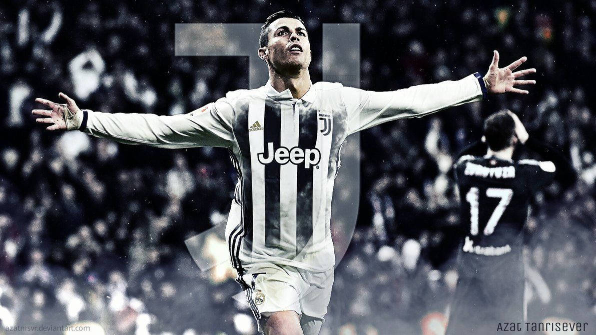 Cristiano Ronaldo yeni Juventus formasını sergiliyor Duvar Kağıdı