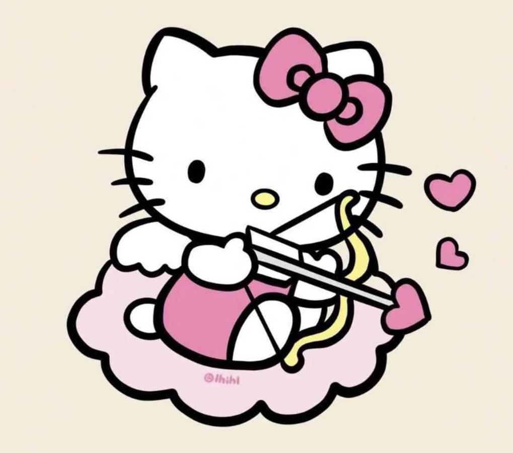 Cupid Çizgi Film Hello Kitty PFP Duvar Kağıdı