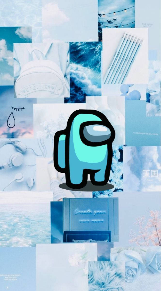 Cyan Estetik Among US iPhone Duvar Kağıdı