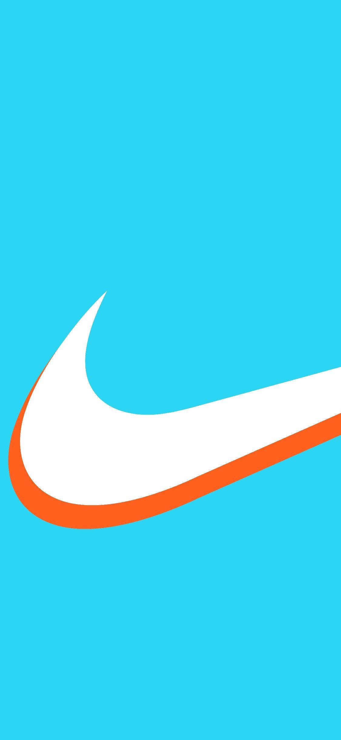 Cyan Nike iPhone Arkaplanı Duvar Kağıdı