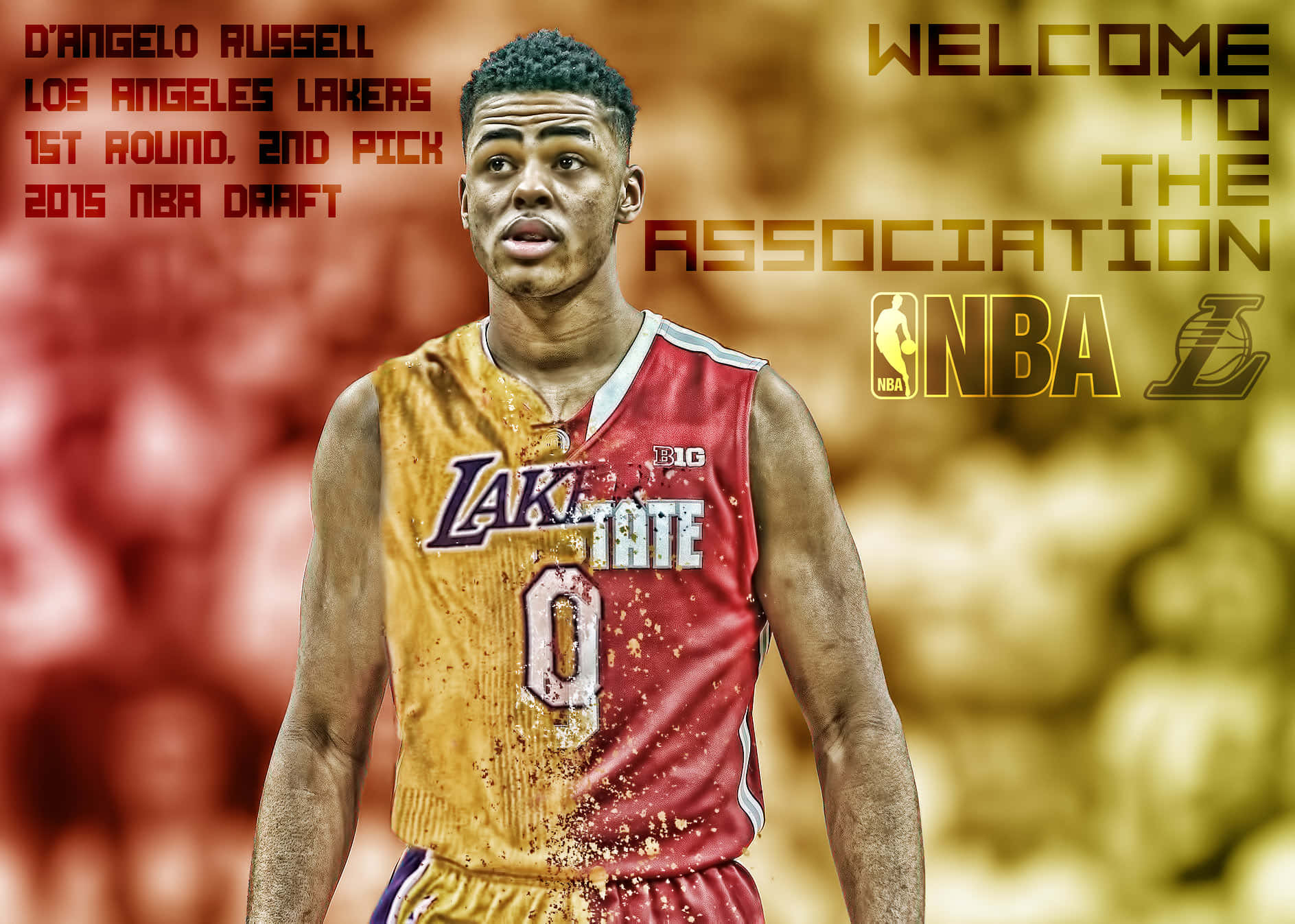 D'Angelo Russell Kırmızı Sarı Duvar Kağıdı