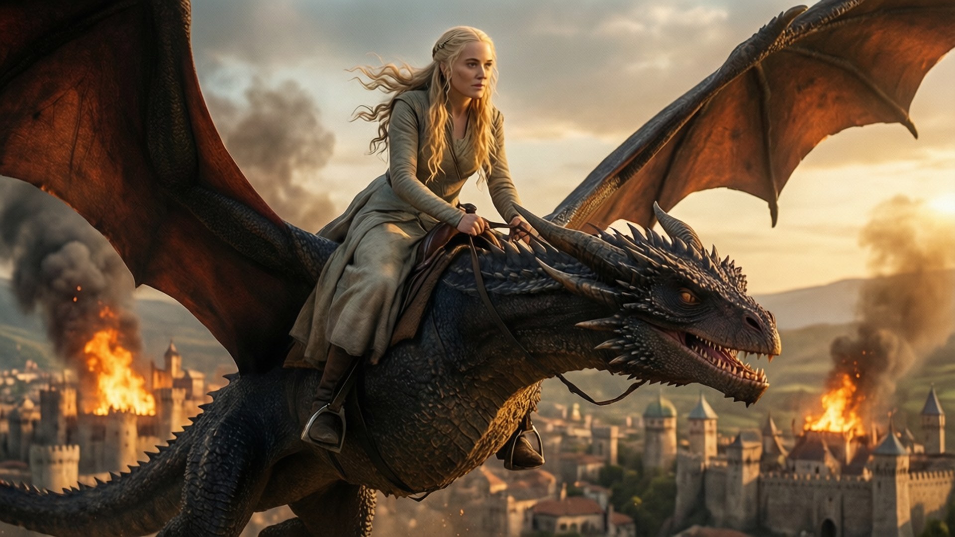 Daenerys Ejderha Sırtında Duvar Kağıdı