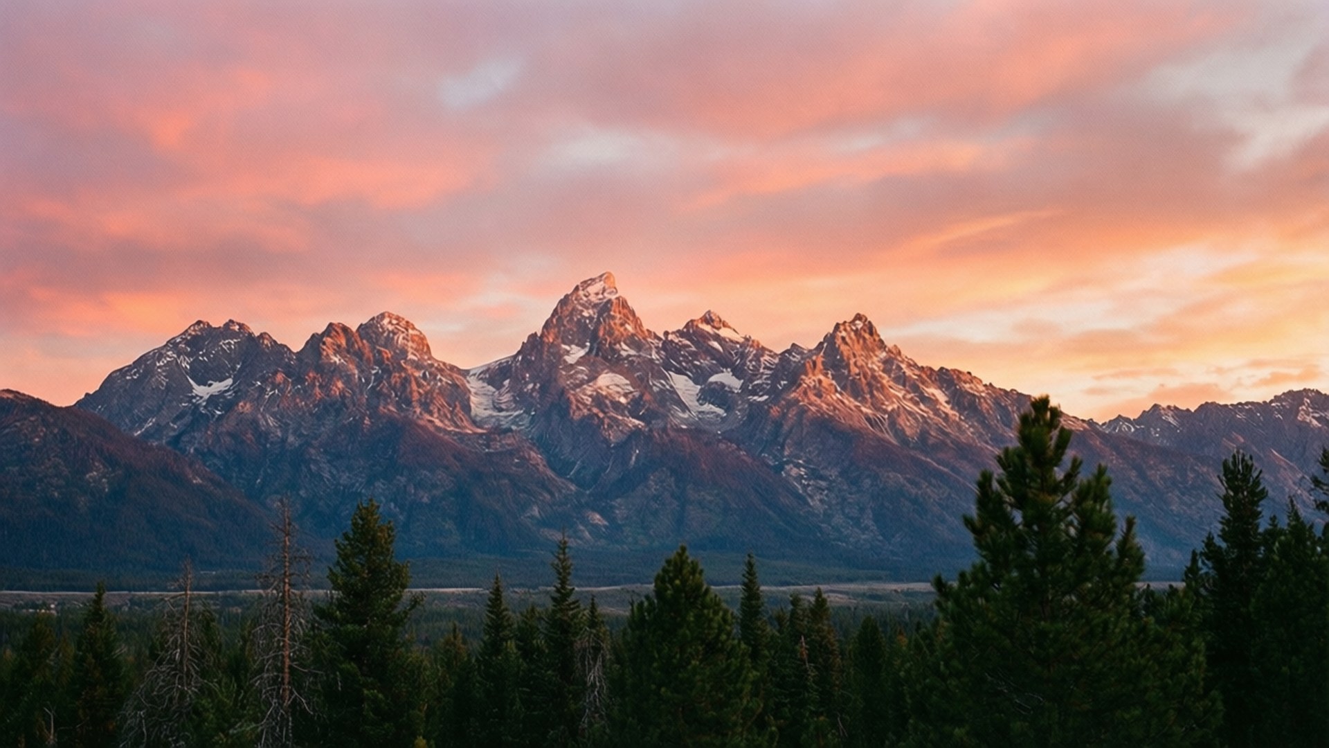Dağ Alpenglow Gün Batımı Duvar Kağıdı