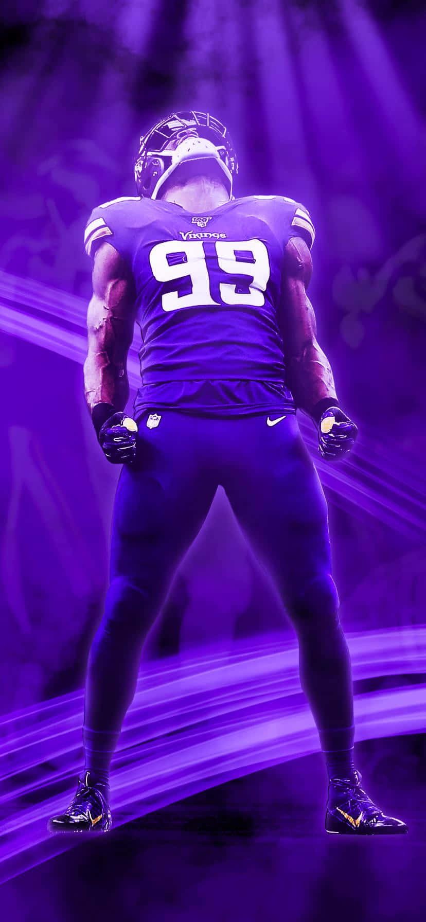 Danielle Hunter Minnesota Vikings Mor Poster Duvar Kağıdı