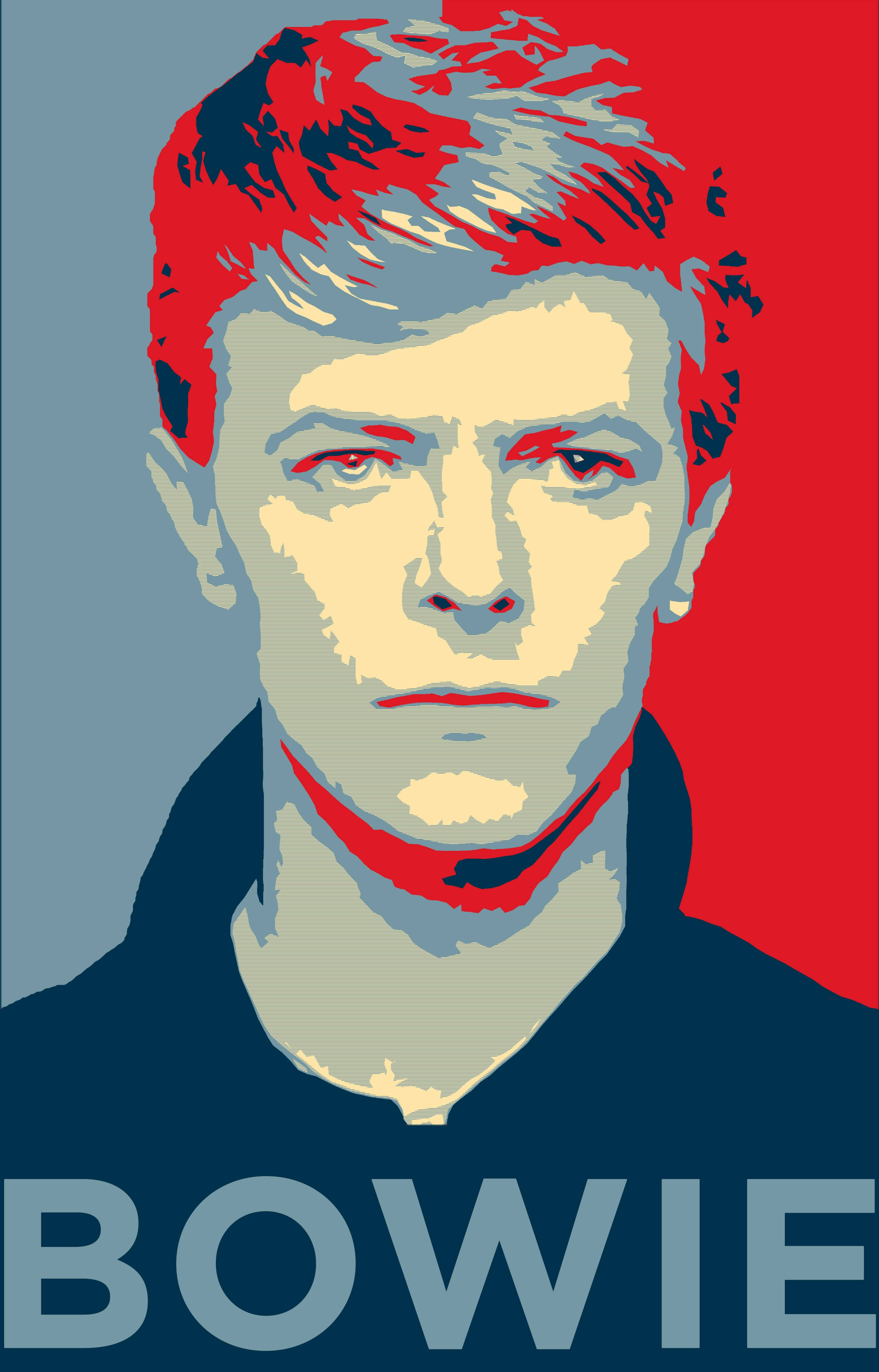 David Bowie Kırmızı Mavi Sanat Eseri Duvar Kağıdı