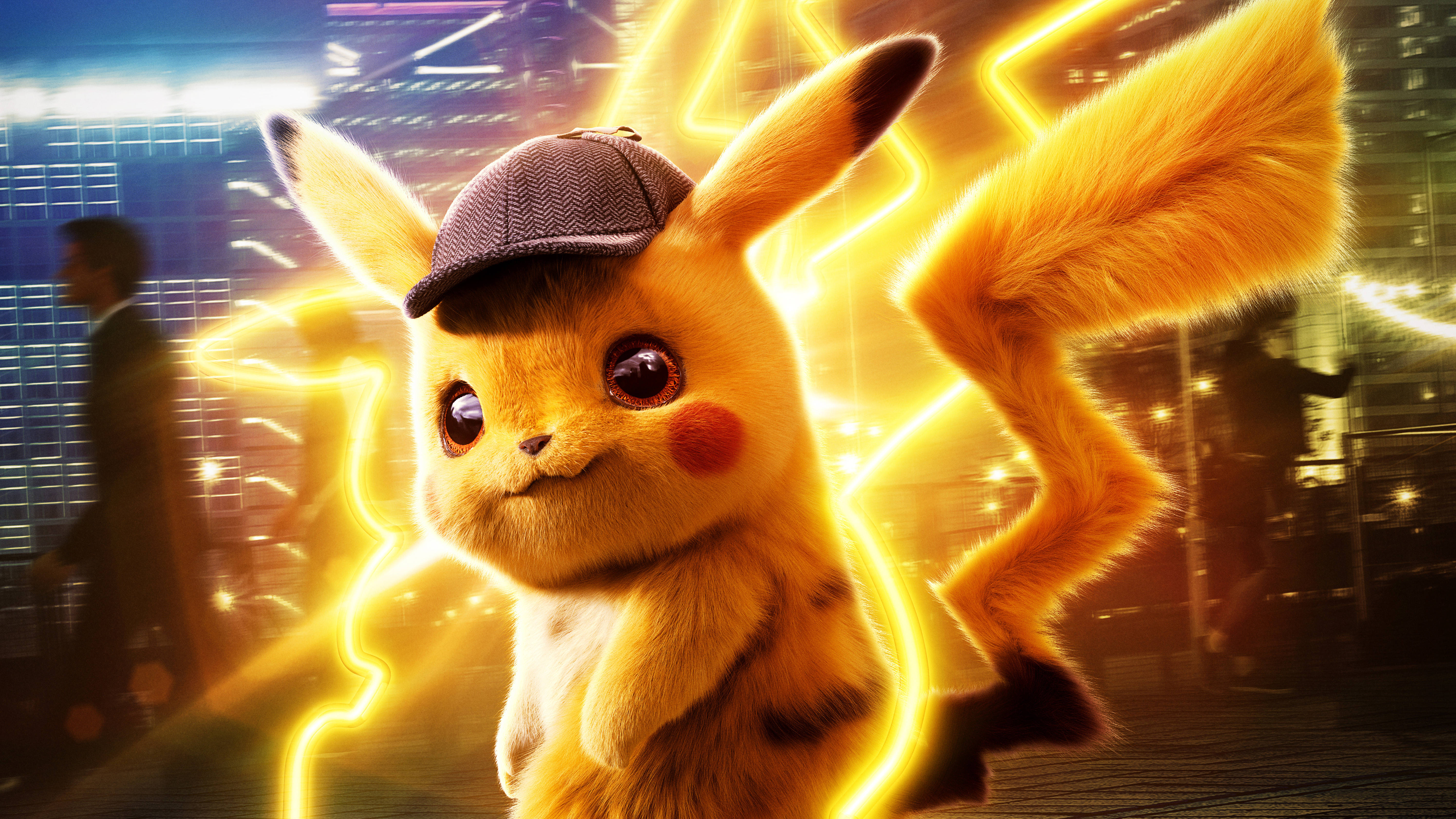 Dedektif Pikachu 4K Arkaplan Duvar Kağıdı