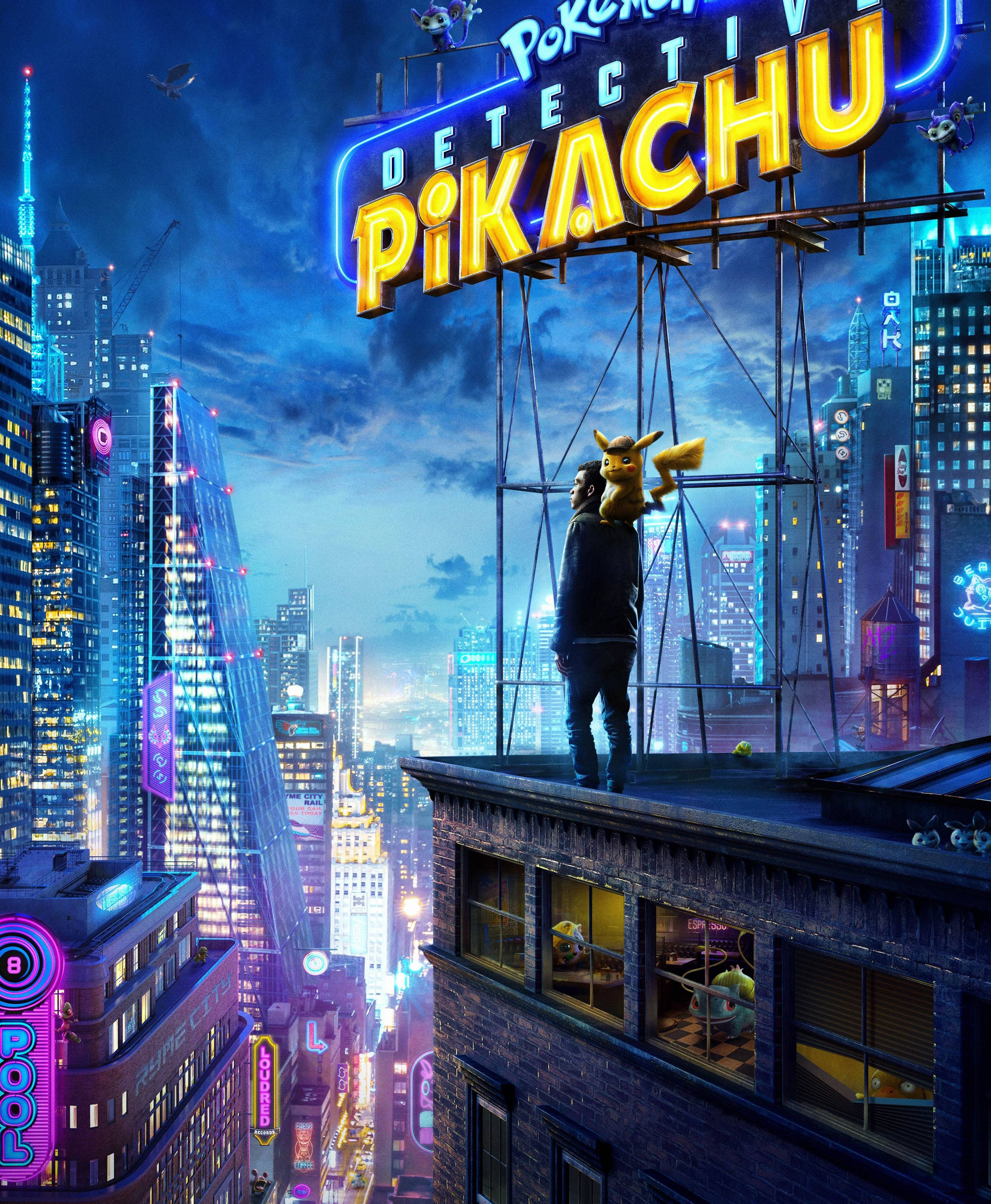 Dedektif Pikachu ve Çatıdaki Adam Duvar Kağıdı