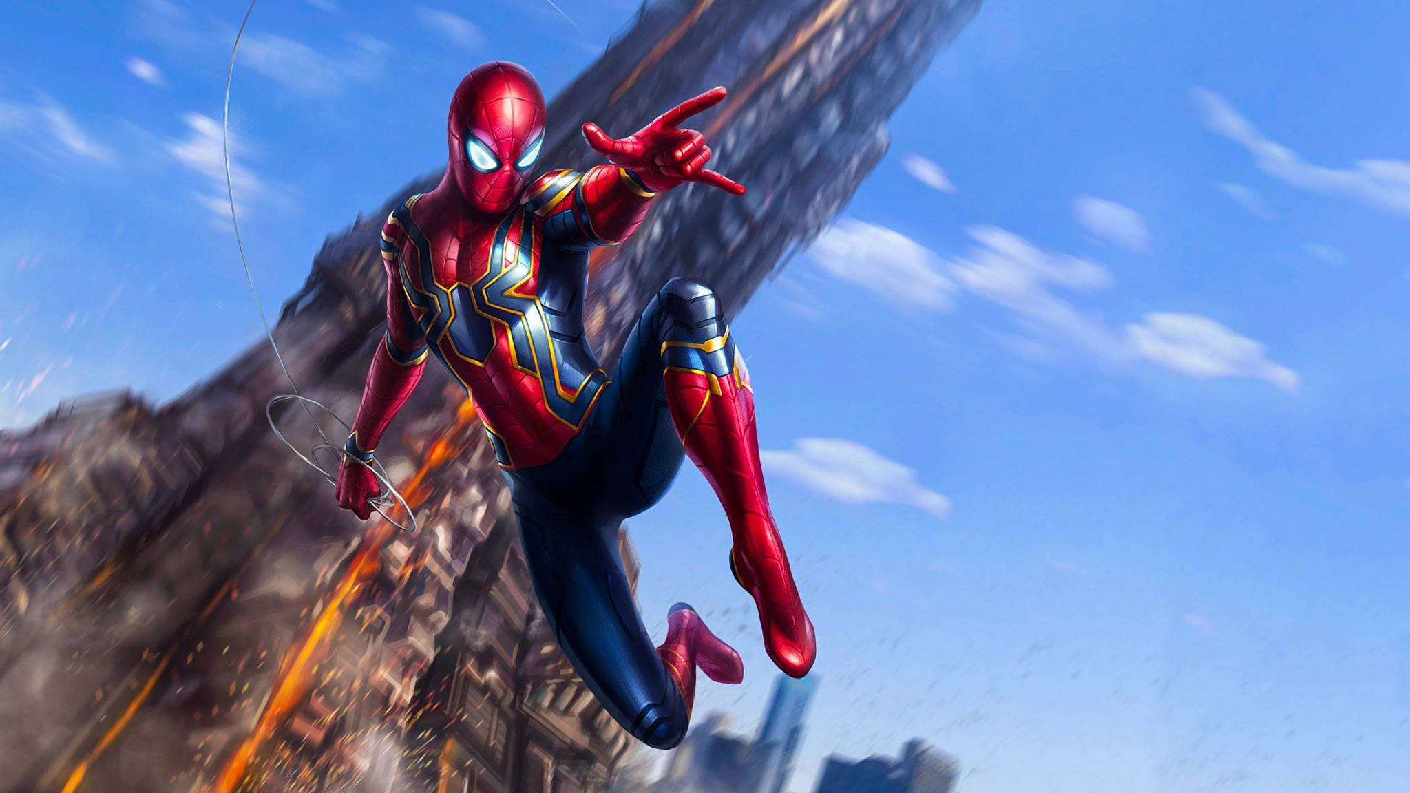 Demir Örümcek Spiderman Çizgi Roman Şeridi Duvar Kağıdı