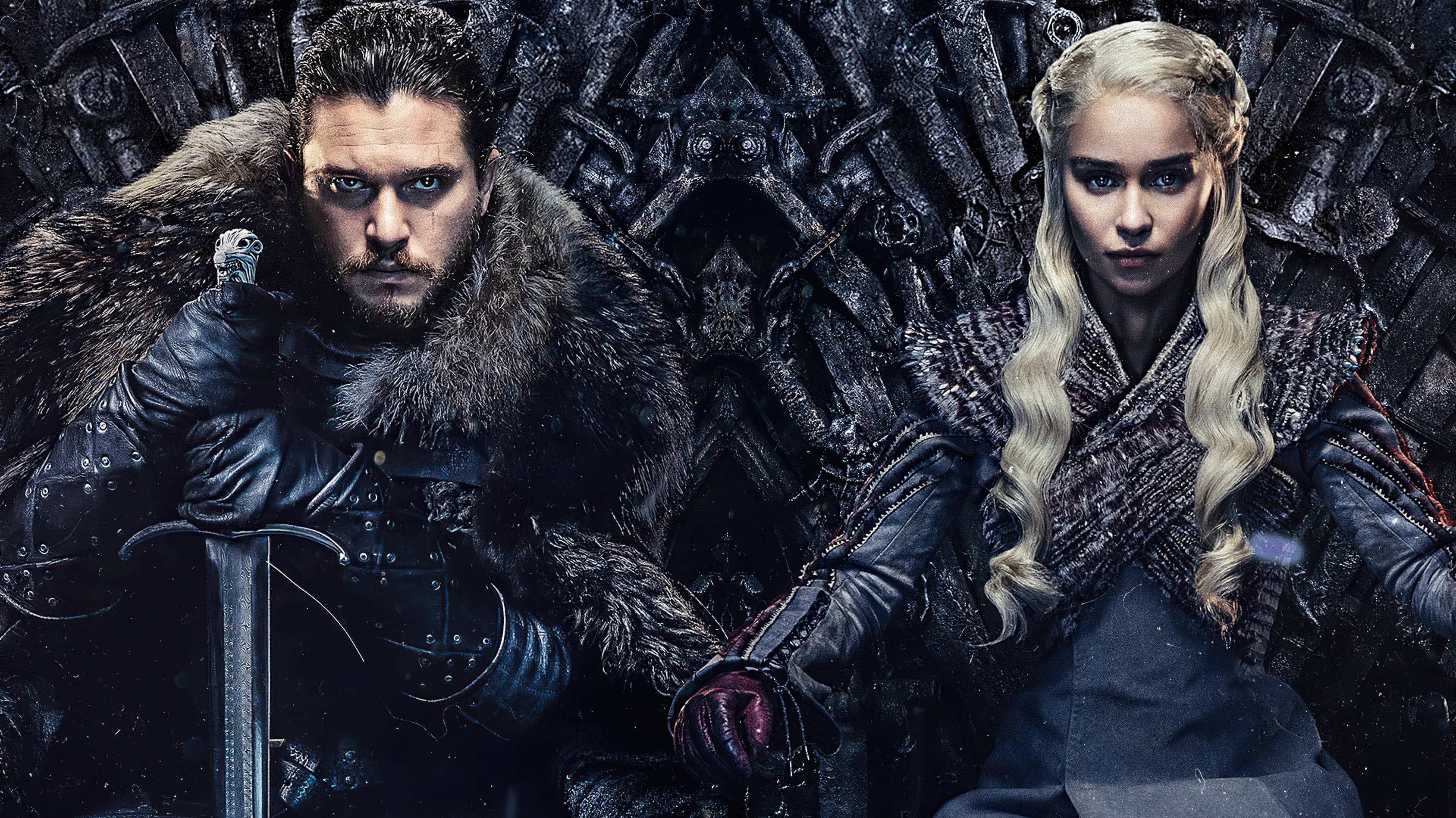 Demir Taht Daenerys Jon Snow Game Of Thrones Duvar Kağıdı