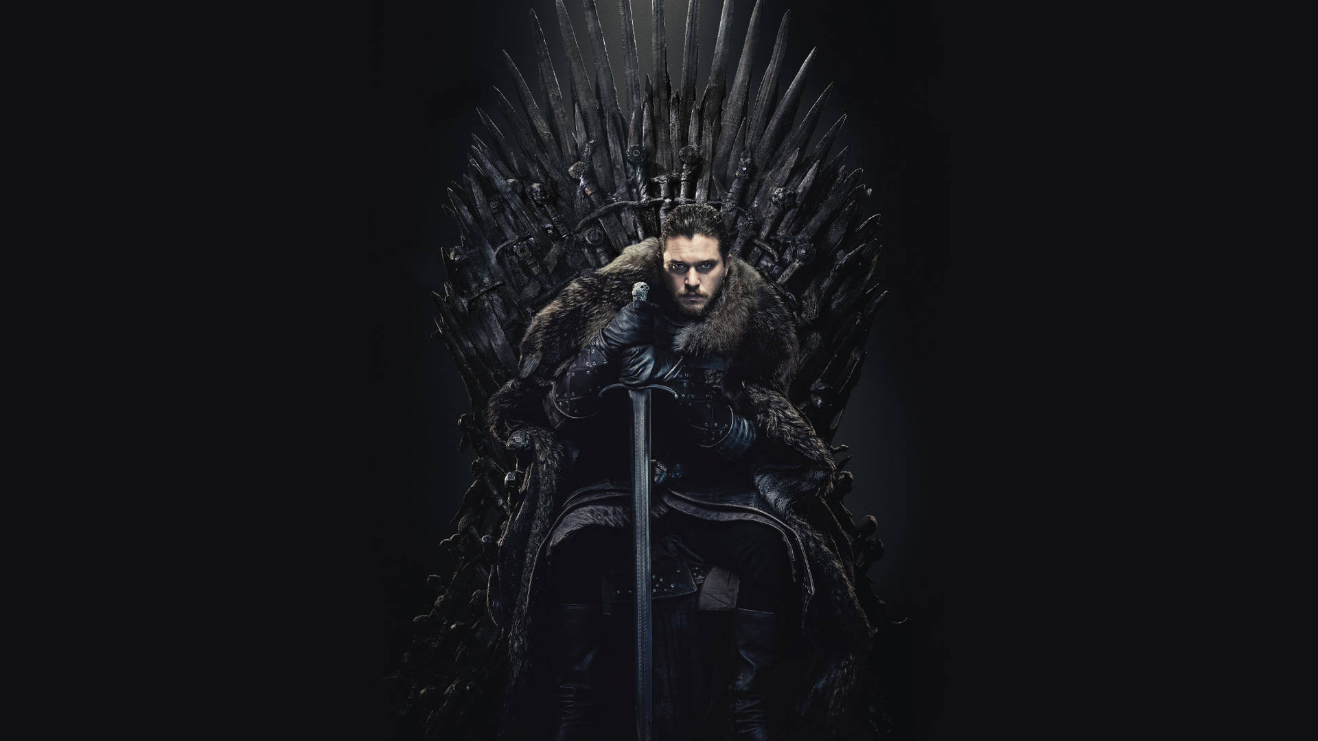 Jon Snow Demir Tahtta Oturuyor Game Of Thrones — Game of thrones GIF Duvar Kağıdı