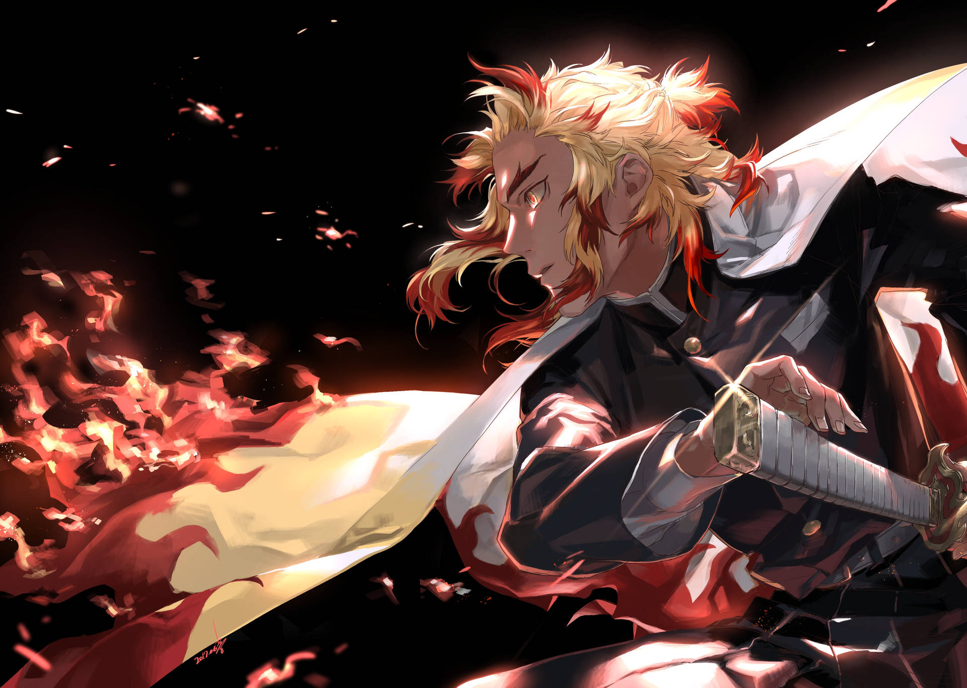 Demon Slayer 4k Rengoku Ateş Duvar Kağıdı — Demon slayer 4K GIF Duvar Kağıdı