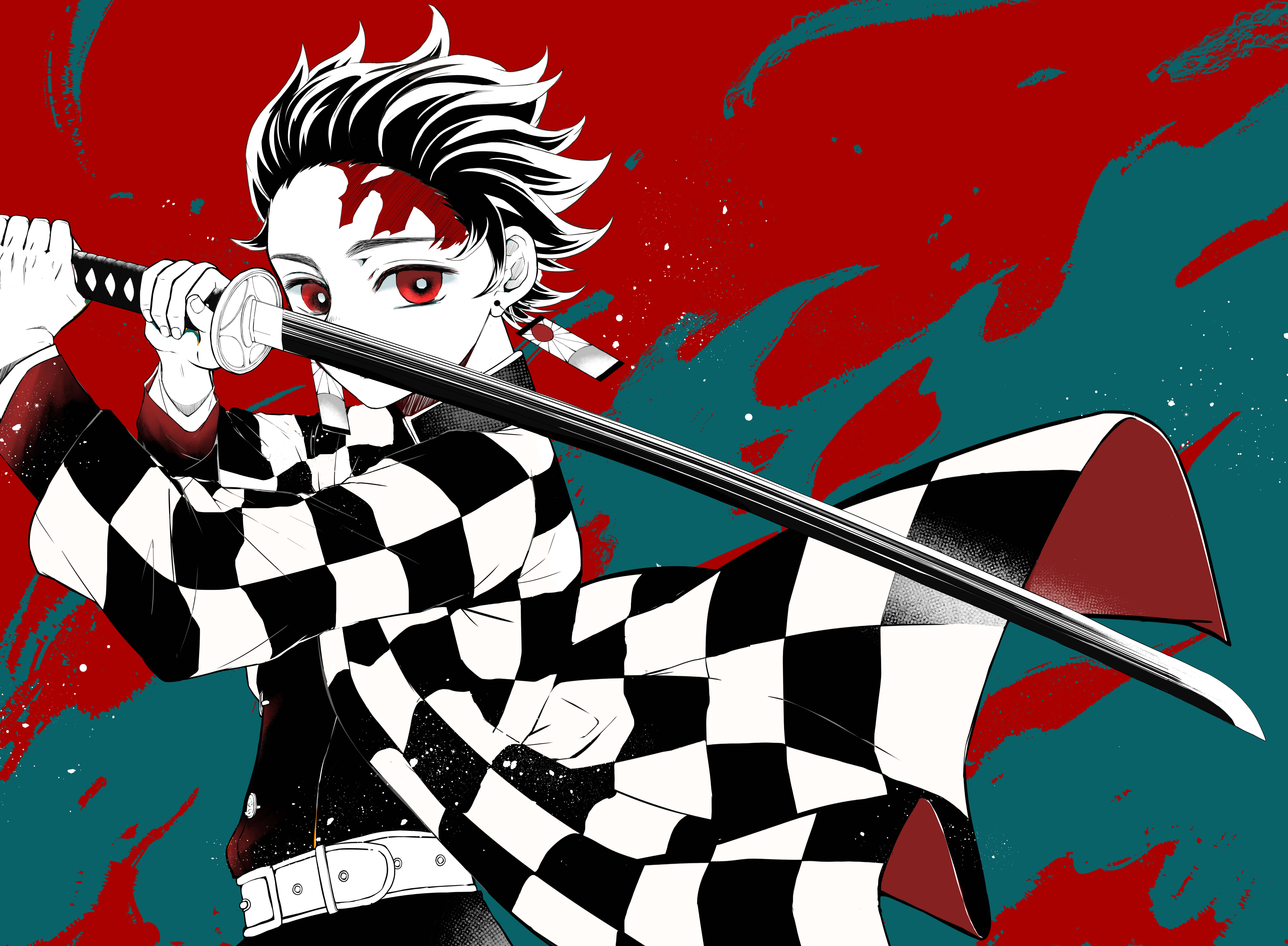 Demon Slayer 4K Yeşil Tanjiro Duvar Kağıdı