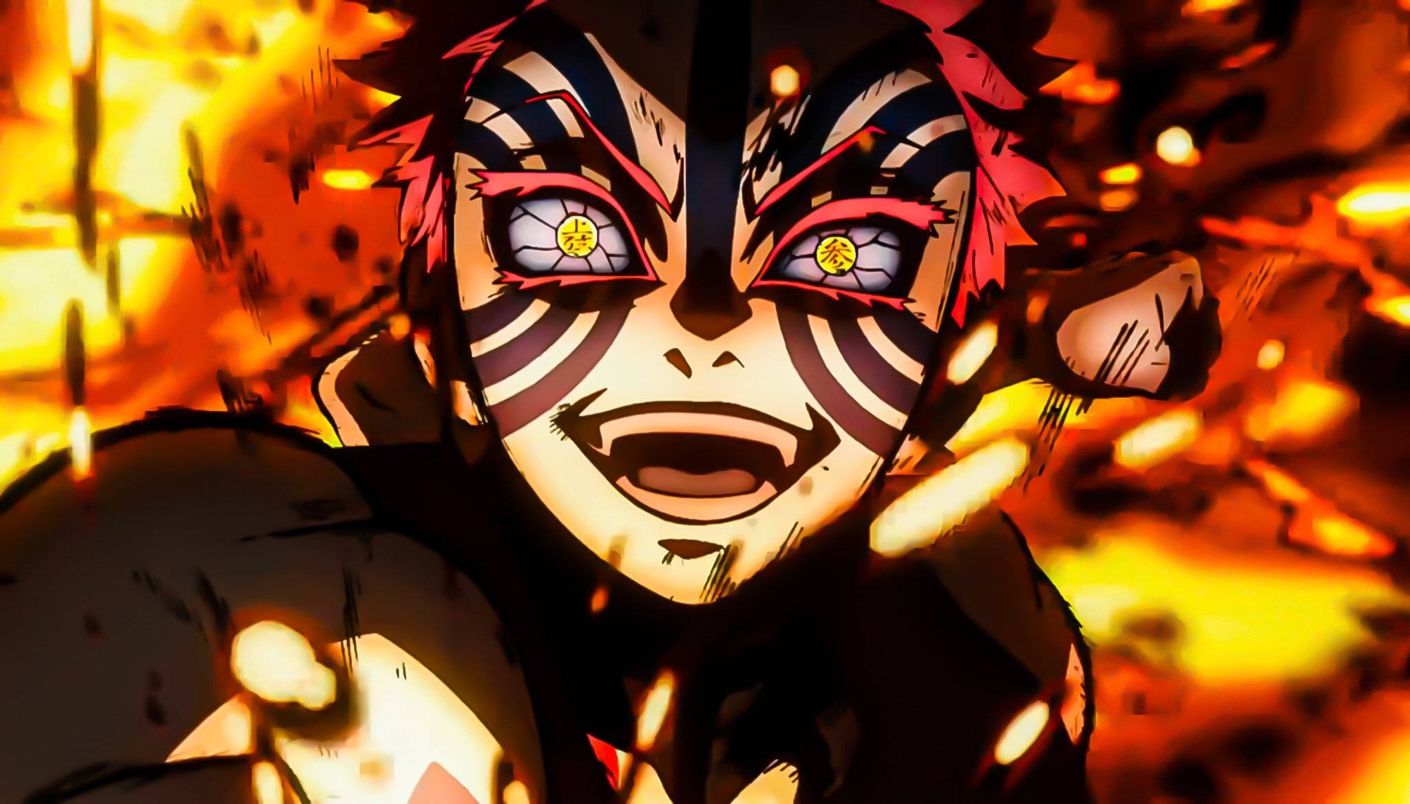 Demon Slayer Akaza Düzensiz Şeytan Tekniği Duvar Kağıdı