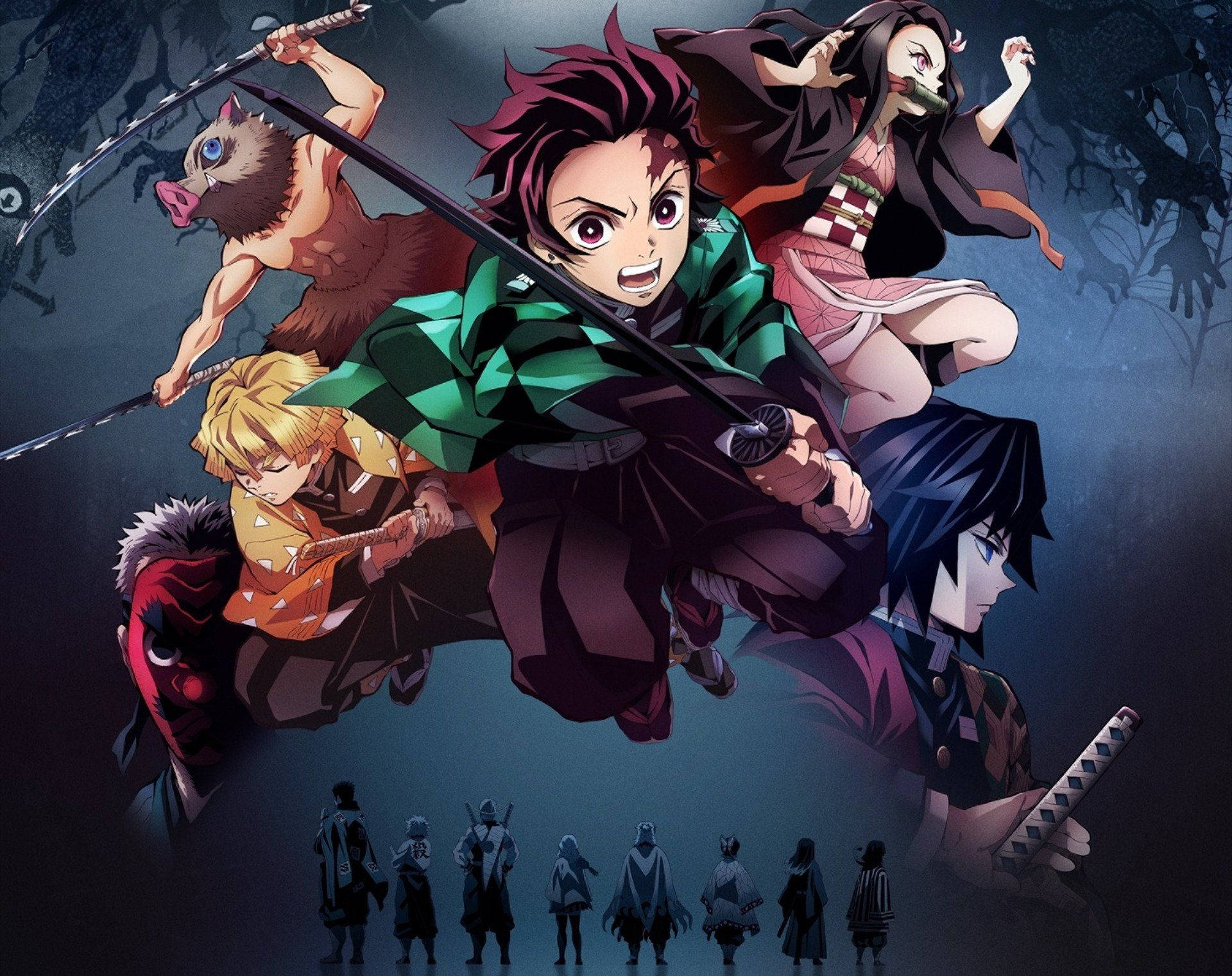 Demon Slayer ekibi savaşa hazır Duvar Kağıdı