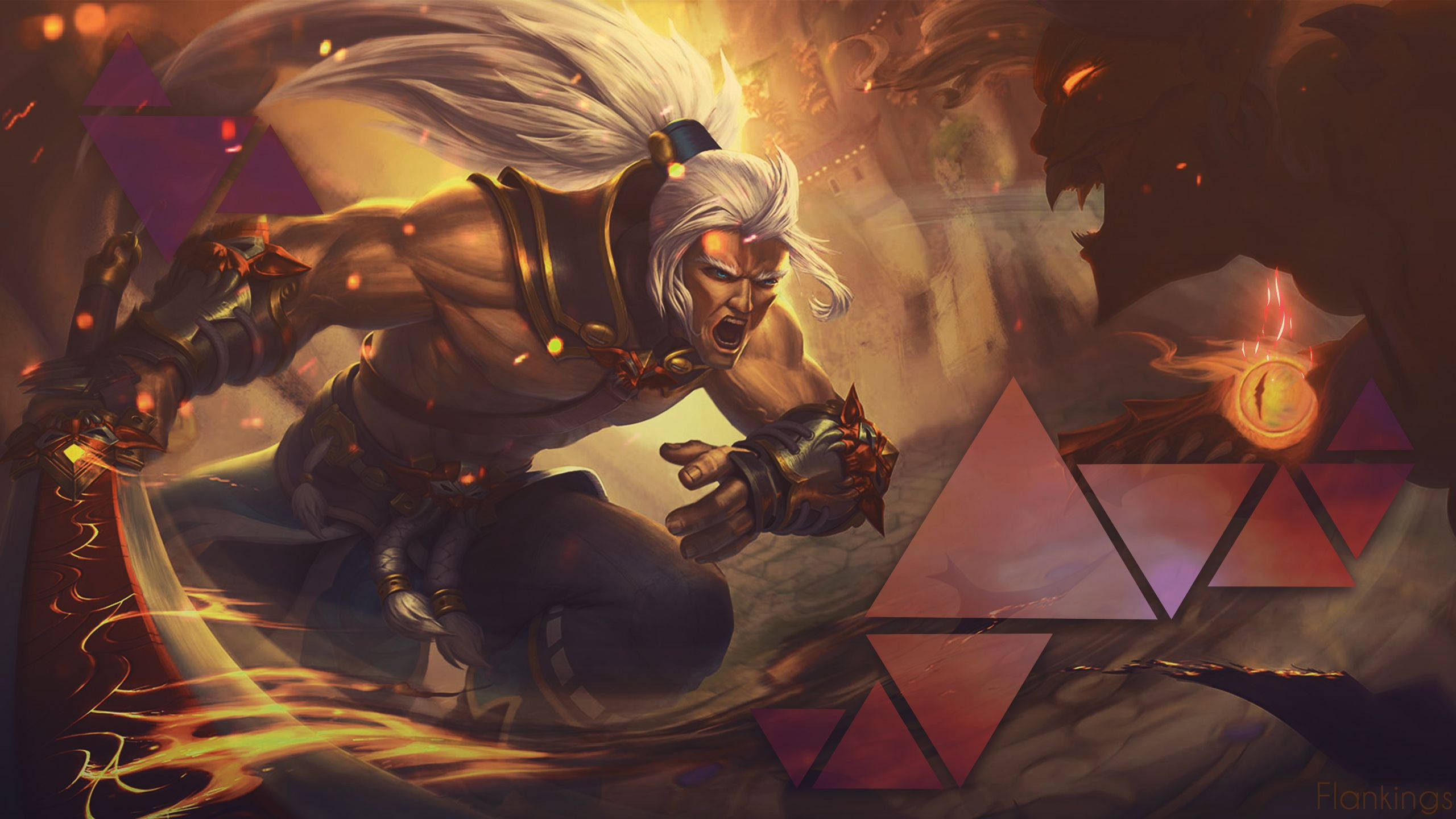 Demon Slayer, Gözünü Düşmanına Dikiyor Duvar Kağıdı