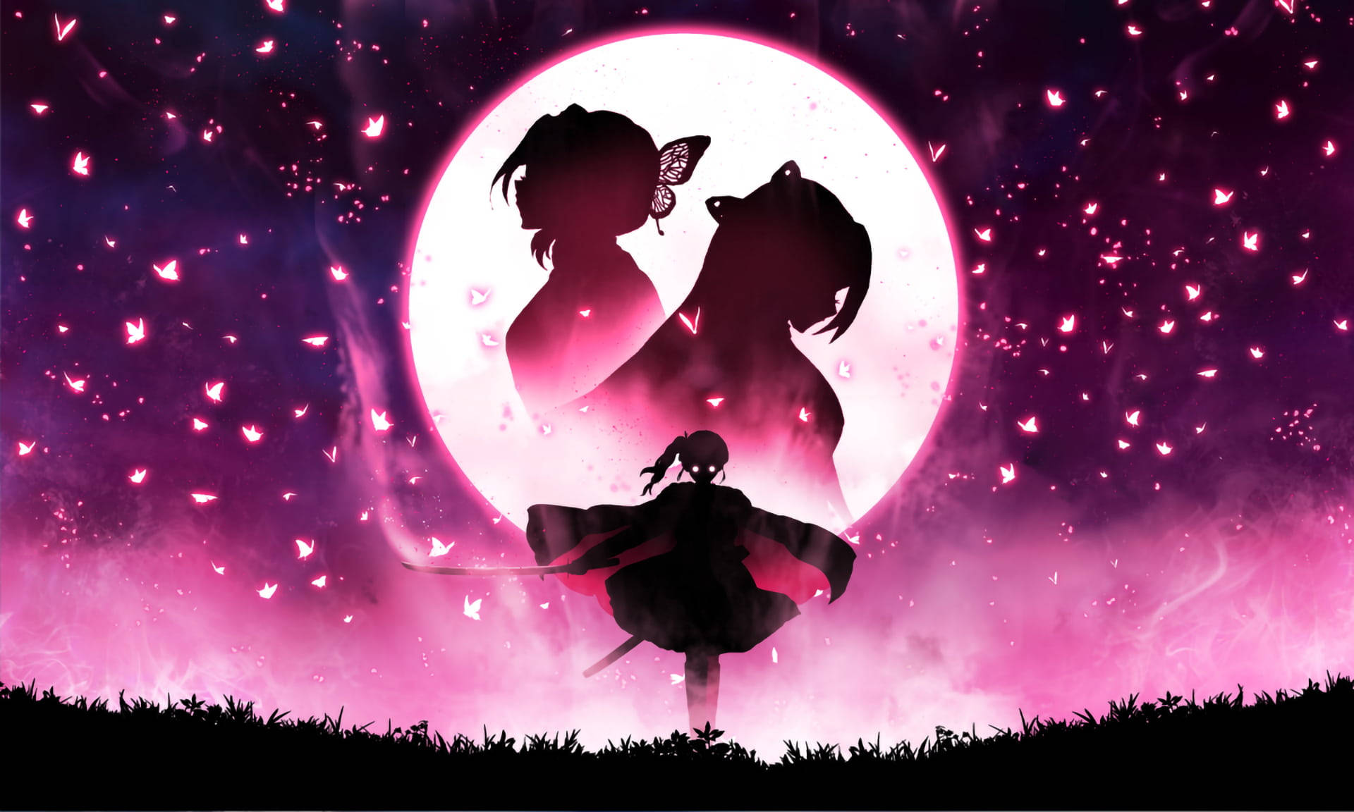 Demon Slayer Kanae Kocho ve Shinobu PFP Duvar Kağıdı