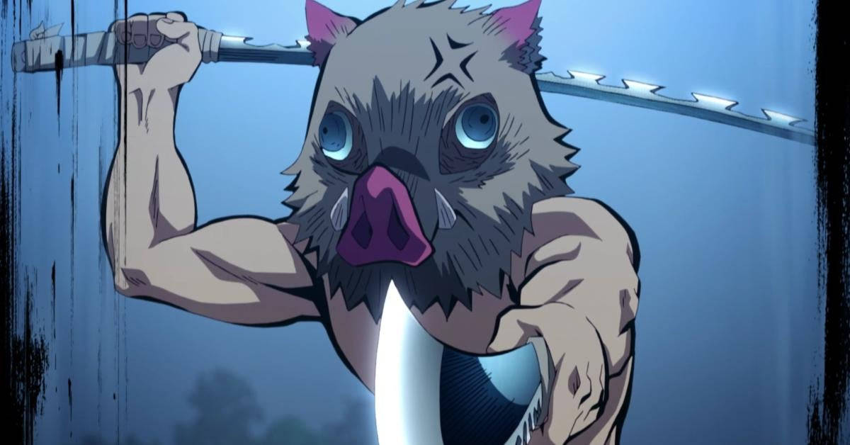 Demon Slayer Maskesi Yaban Domuzu Tasarımlı Duvar Kağıdı