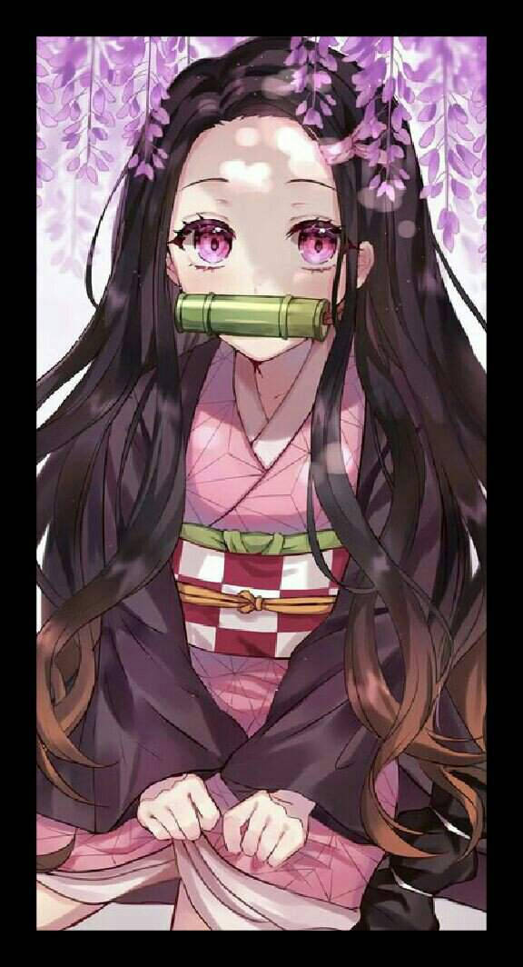 Demon Slayer Nezuko Çiçekler Duvar Kağıdı