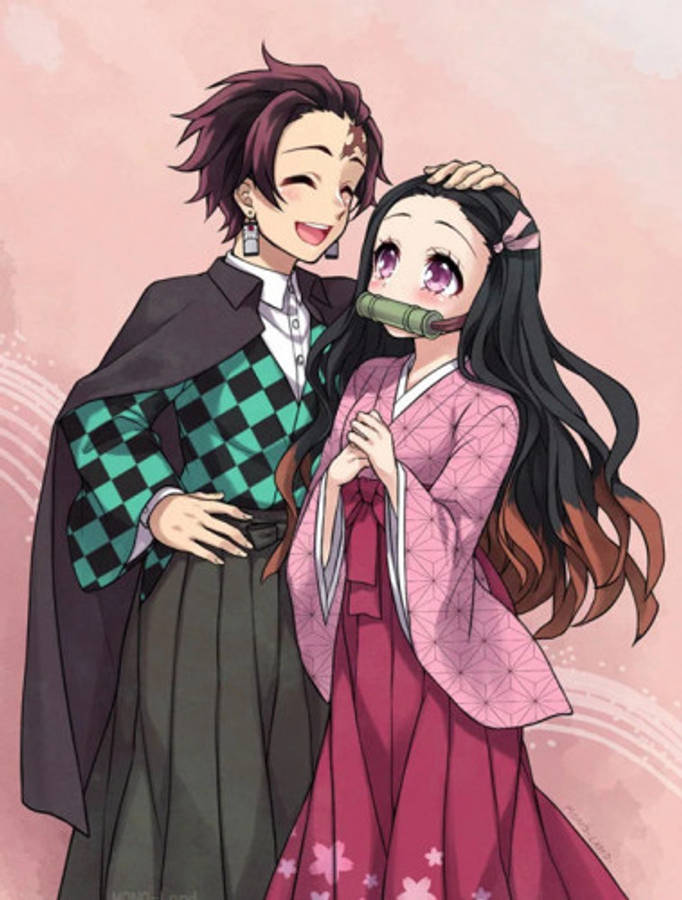 Demon Slayer Nezuko Kardeşiyle Duvar Kağıdı