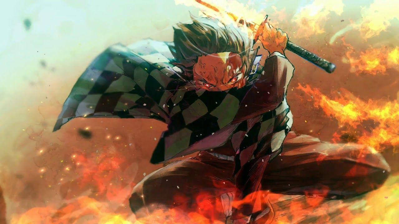 Demon Slayer Tanjiro Nefes Tekniği Duvar Kağıdı