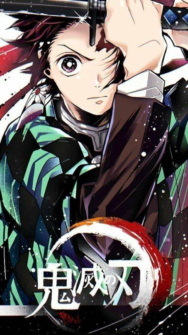 Demon Slayer Tanjiro Tek Göz Kapatma Duvar Kağıdı