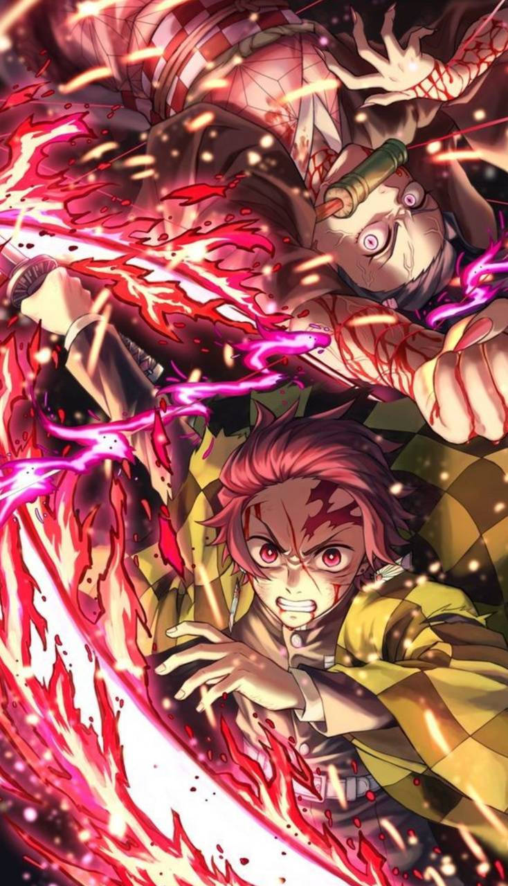 Demon Slayer Tanjiro Öfkeli Güneş Duvar Kağıdı