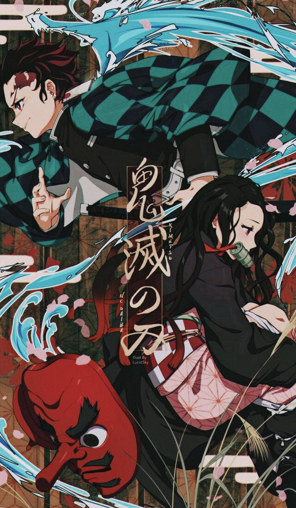Demon Slayer Tanjiro Onuncu Form Sanatı Duvar Kağıdı