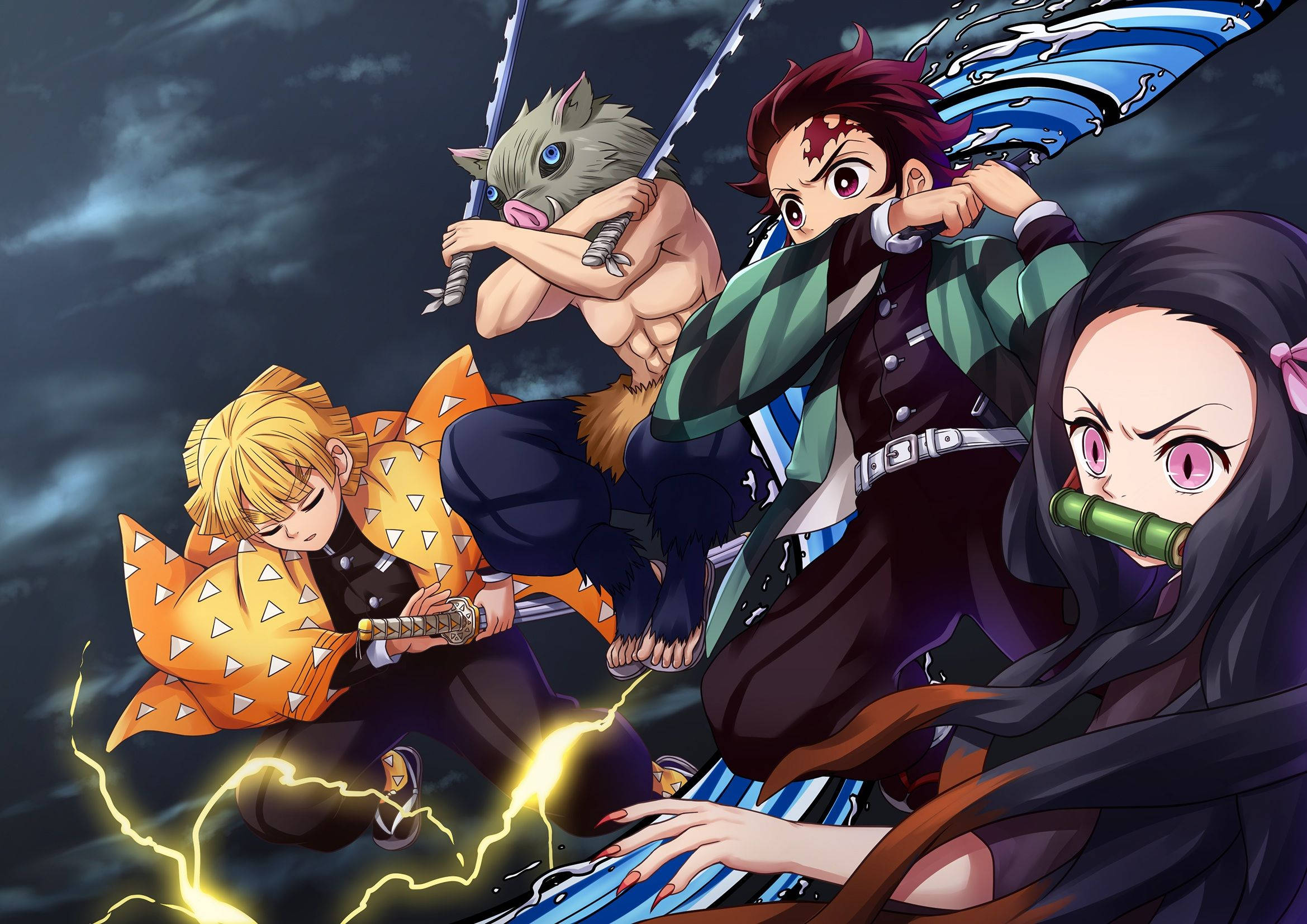 Demon Slayer, Tanjiro ve Diğerleri Duvar Kağıdı