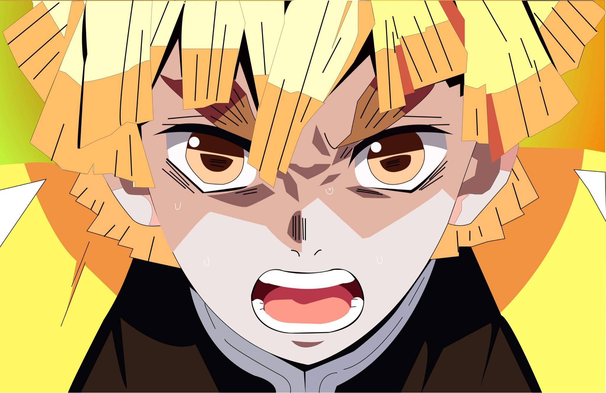 Demon Slayer Zenitsu Yakın Çekim Duvar Kağıdı